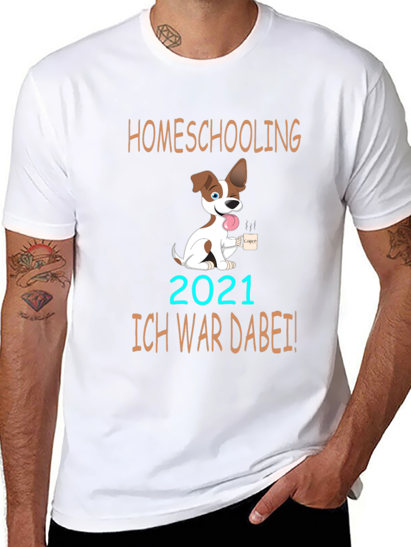 Homeschooling 2021 T-Shirt Cute Dog Design Black
