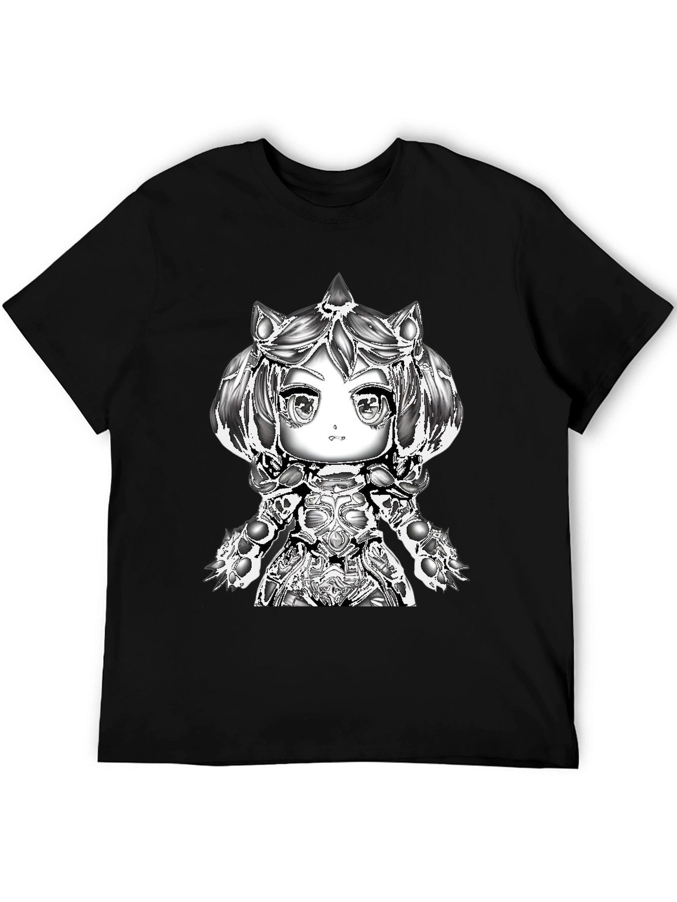 Anime Warrior Graphic Tee - Black