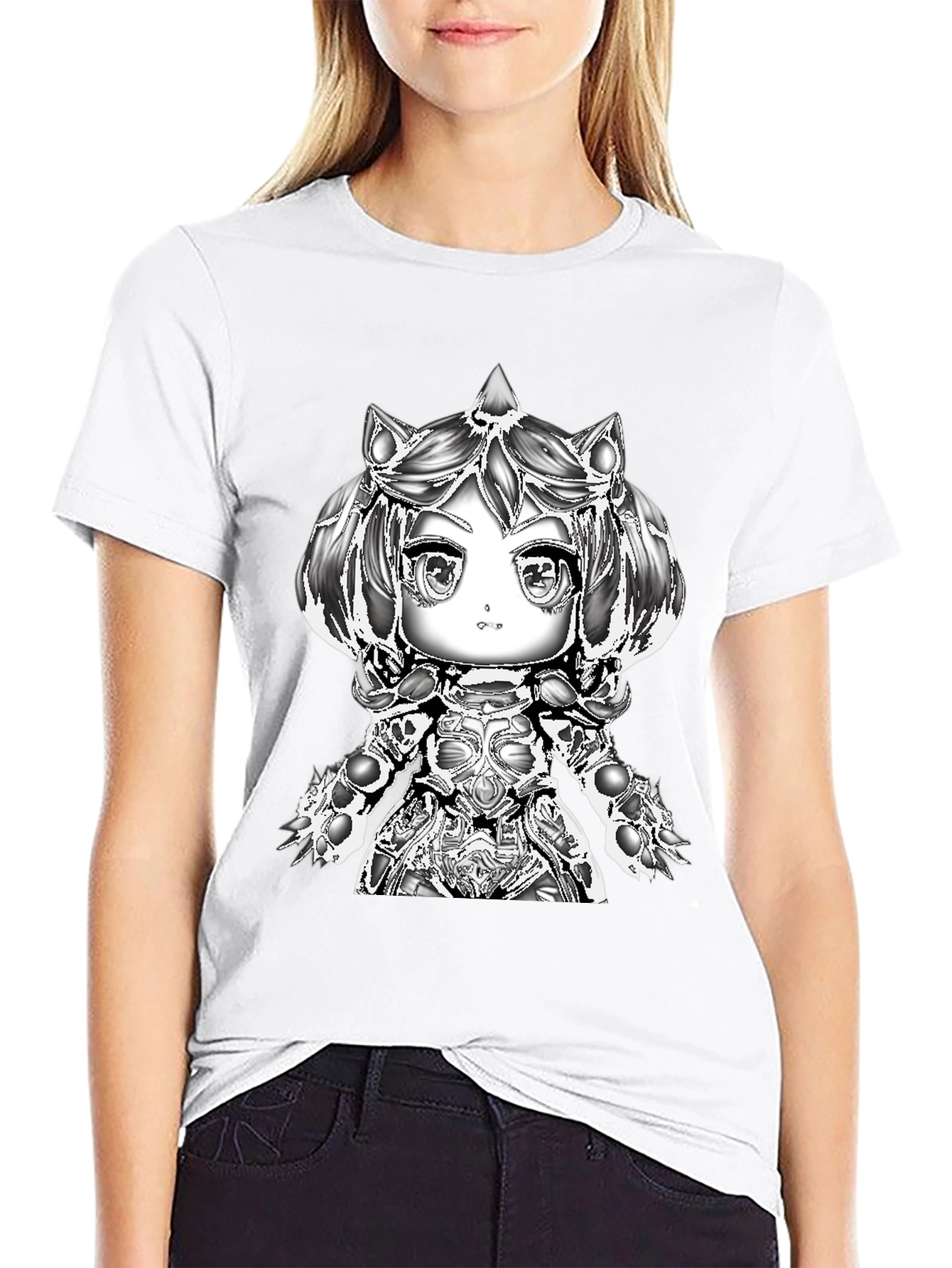 Anime Warrior Graphic Tee - Black