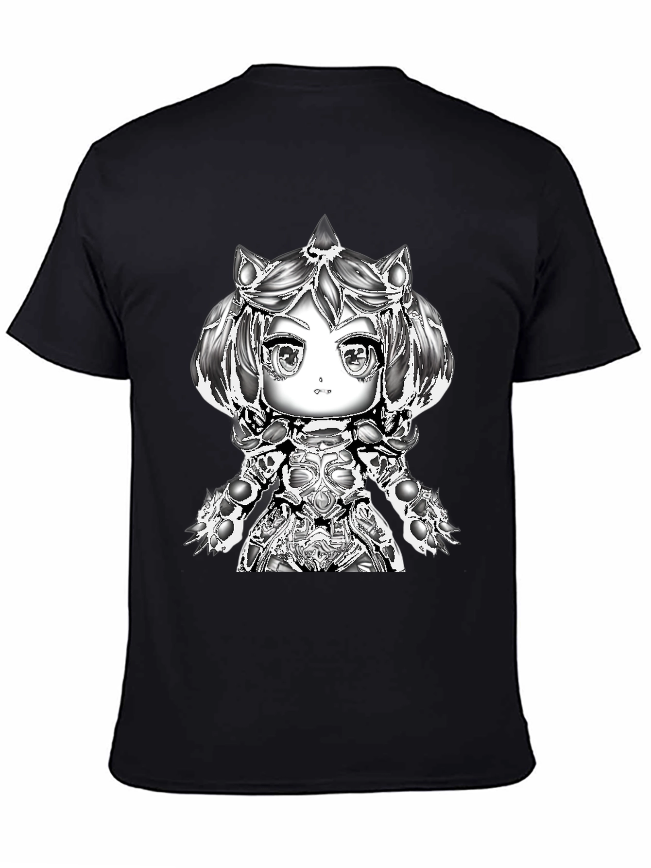 Anime Warrior Graphic Tee - Black