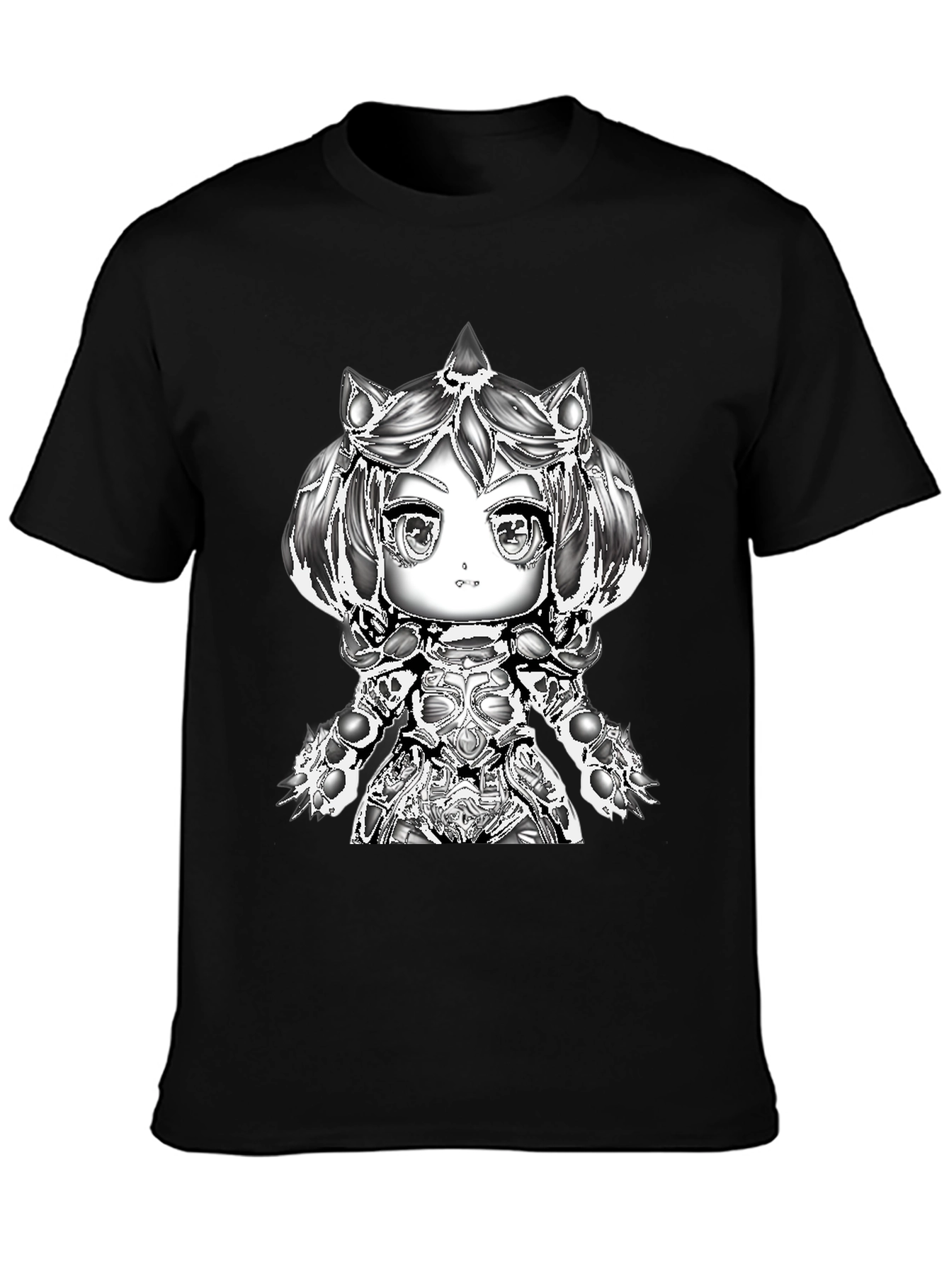 Anime Warrior Graphic Tee - Black