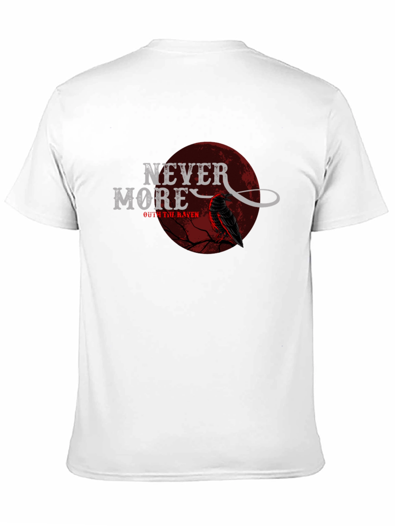 Nevermore Raven Graphic Print Black T-Shirt