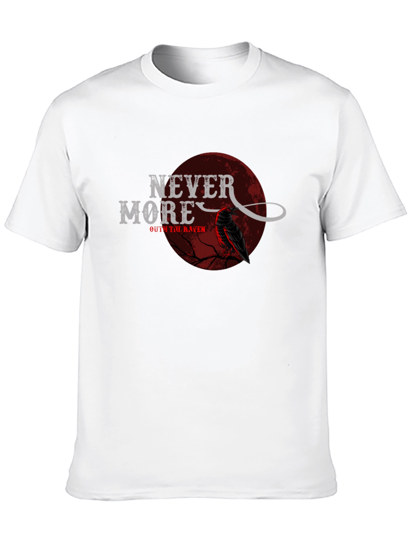 Nevermore Raven Graphic Print Black T-Shirt