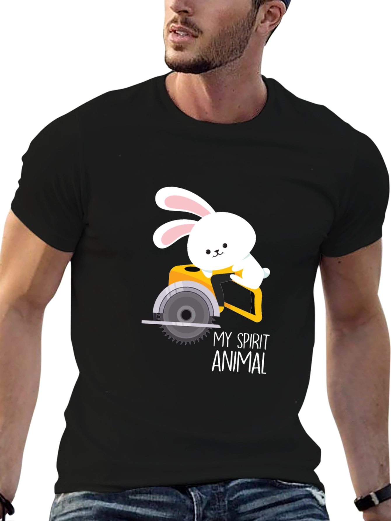 My Spirit Animal Bunny Circular Saw Graphic Tee