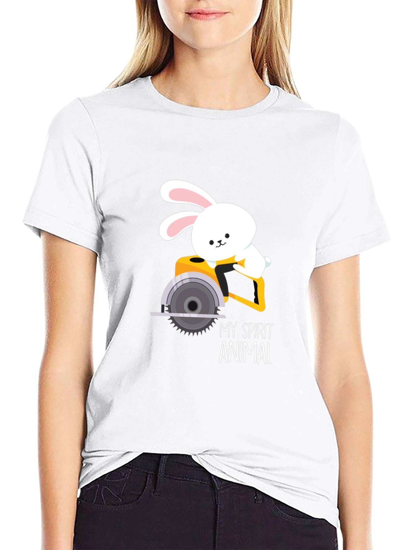 My Spirit Animal Bunny Circular Saw Graphic Tee
