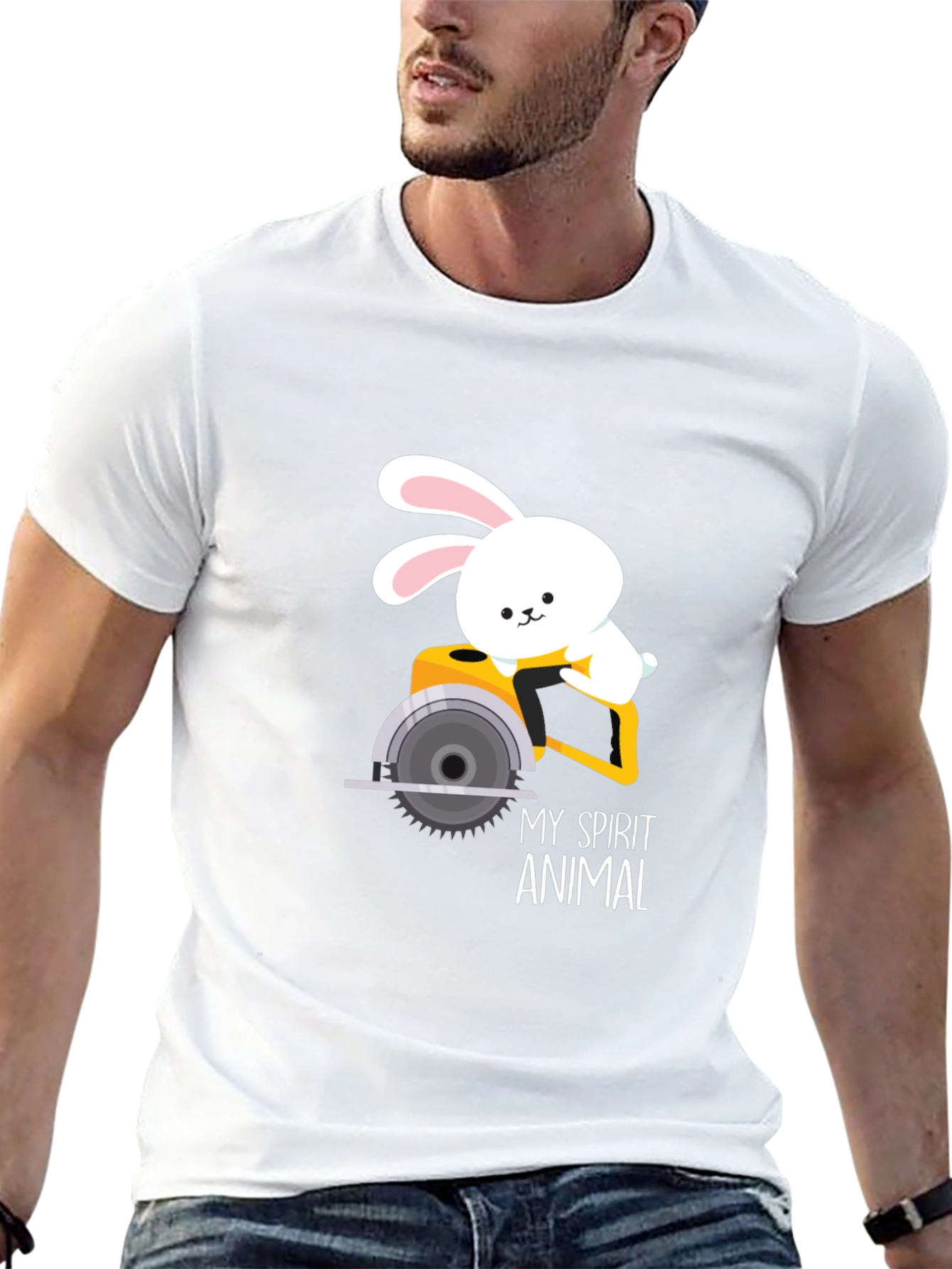 My Spirit Animal Bunny Circular Saw Graphic Tee