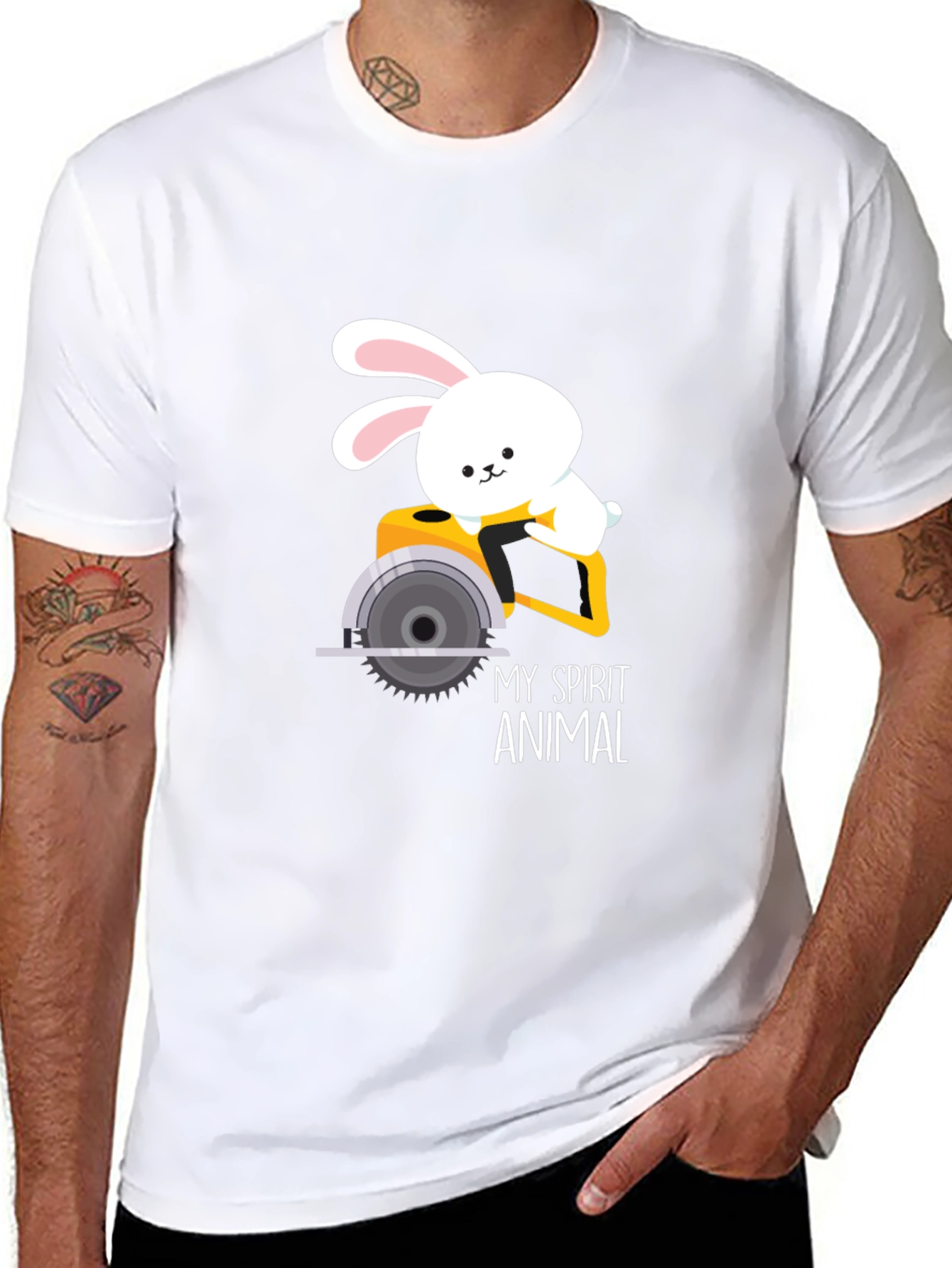 My Spirit Animal Bunny Circular Saw Graphic Tee