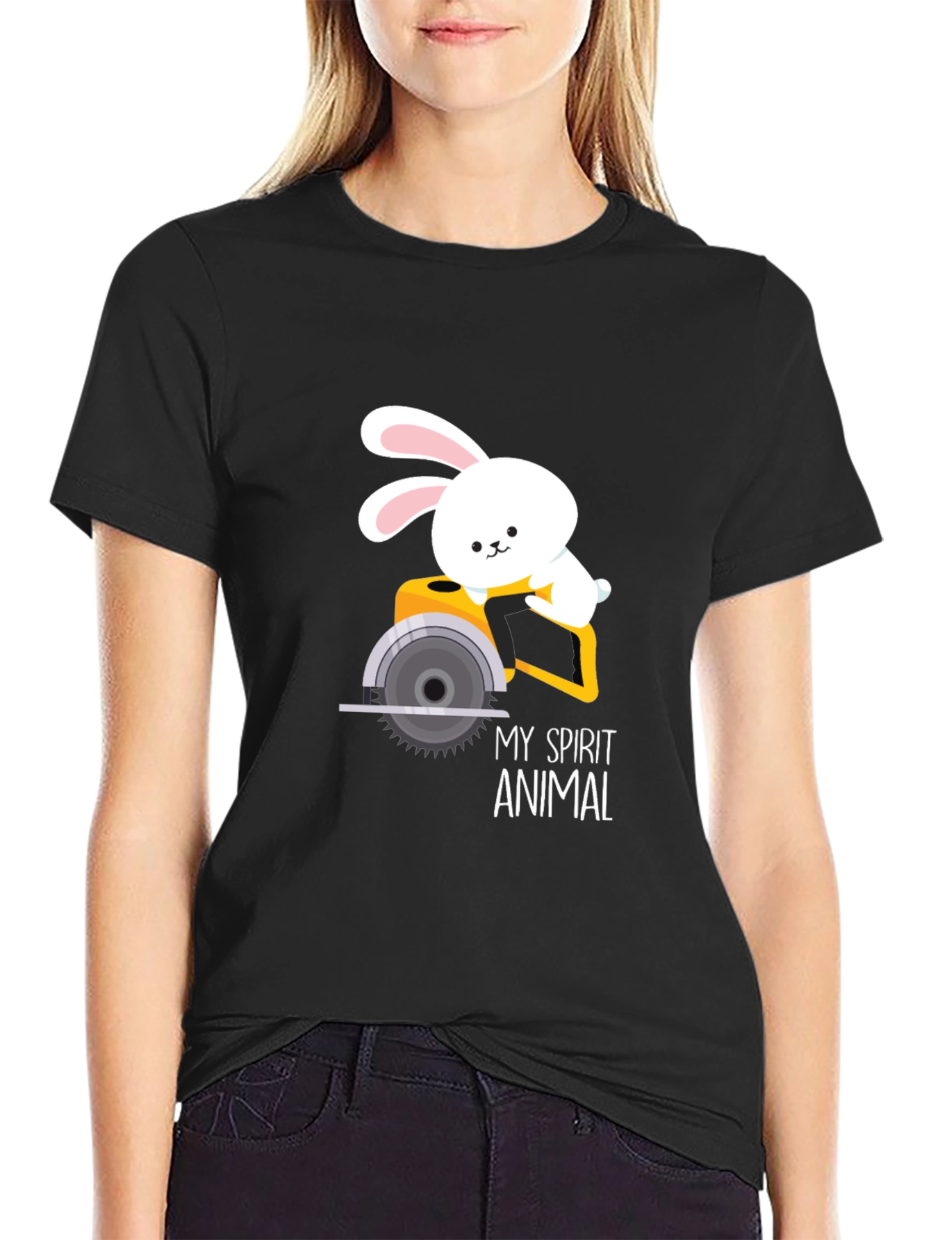 My Spirit Animal Bunny Circular Saw Graphic Tee