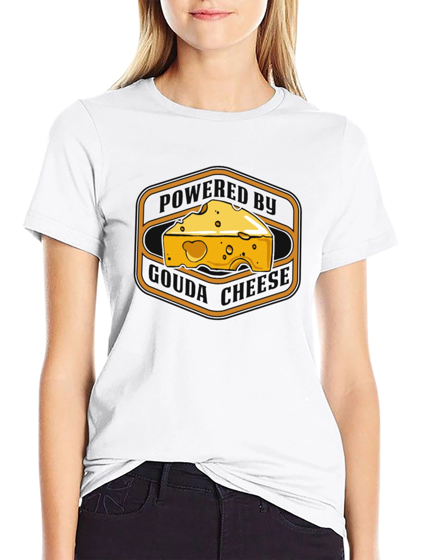 Cheese Graphic Tee -  Mens Black T-Shirt