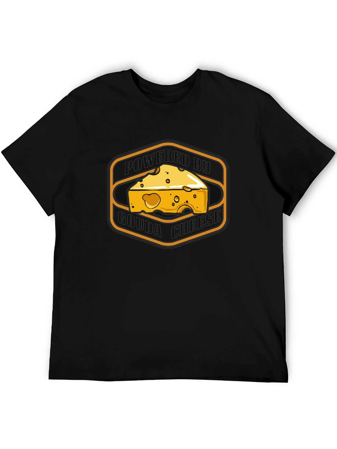 Cheese Graphic Tee -  Mens Black T-Shirt