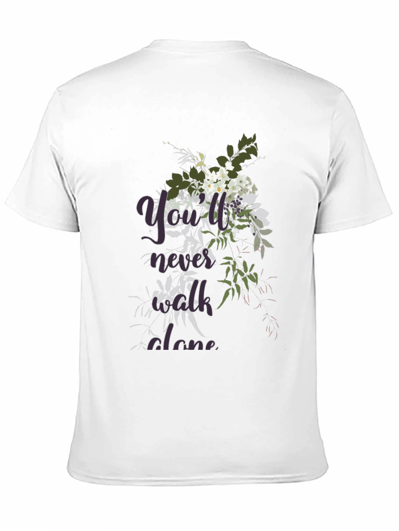 Floral Youll Never Walk Alone Black T-Shirt