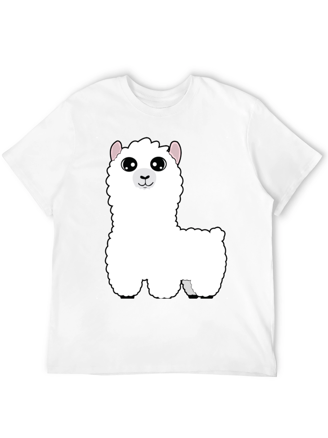 Cute Alpaca Graphic Tee - Black Cotton T-Shirt
