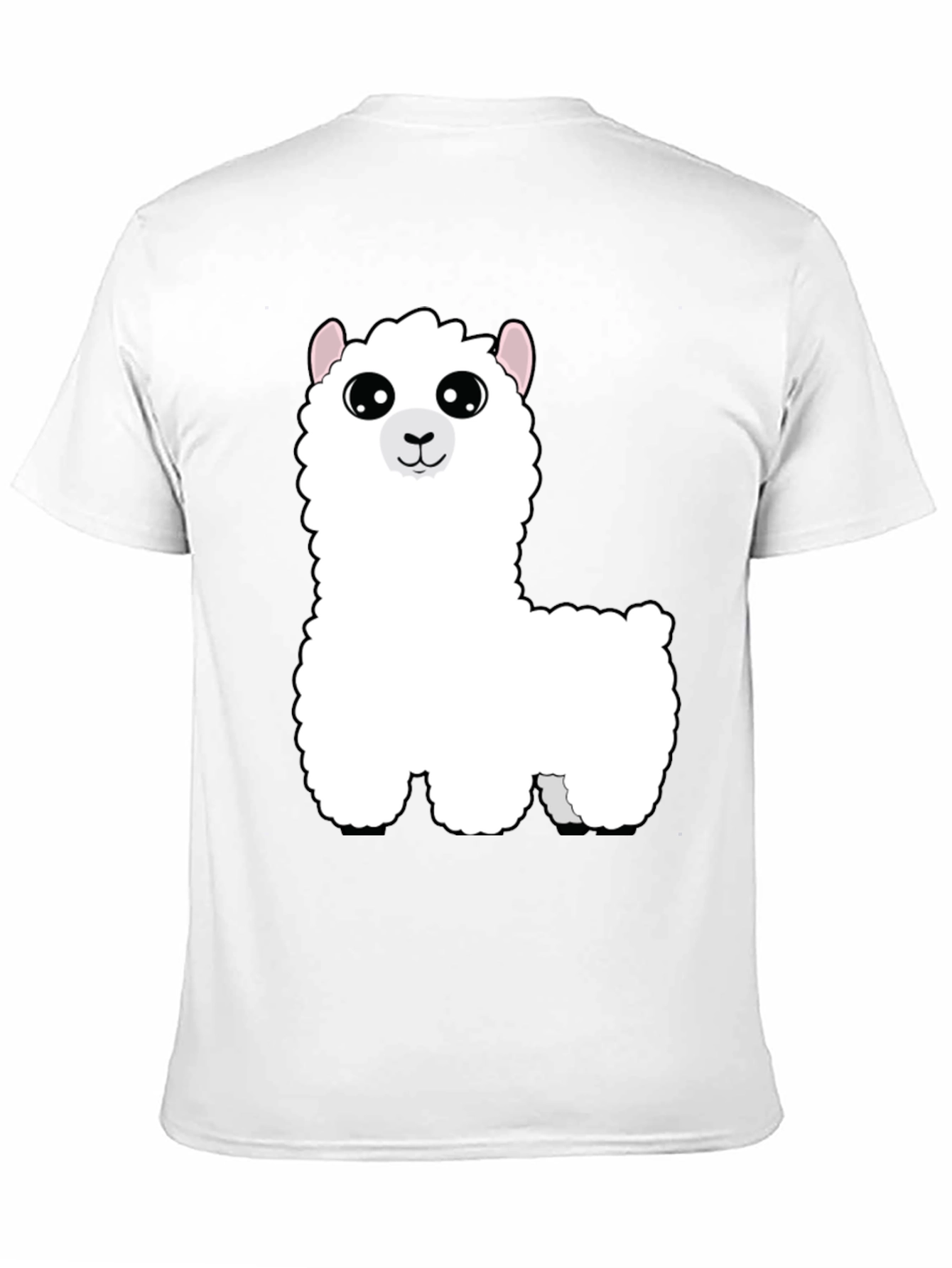Cute Alpaca Graphic Tee - Black Cotton T-Shirt