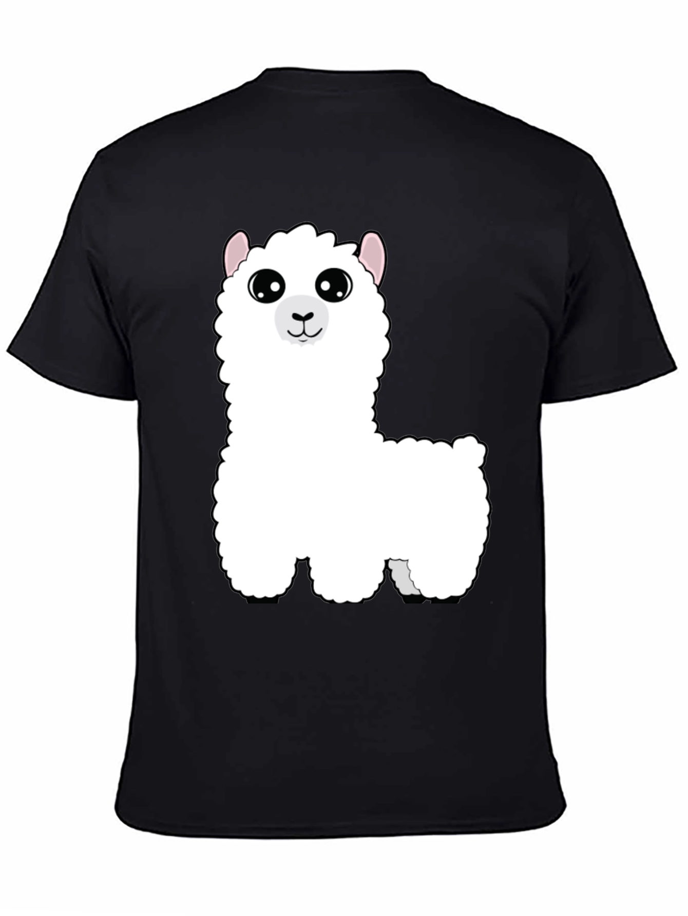 Cute Alpaca Graphic Tee - Black Cotton T-Shirt