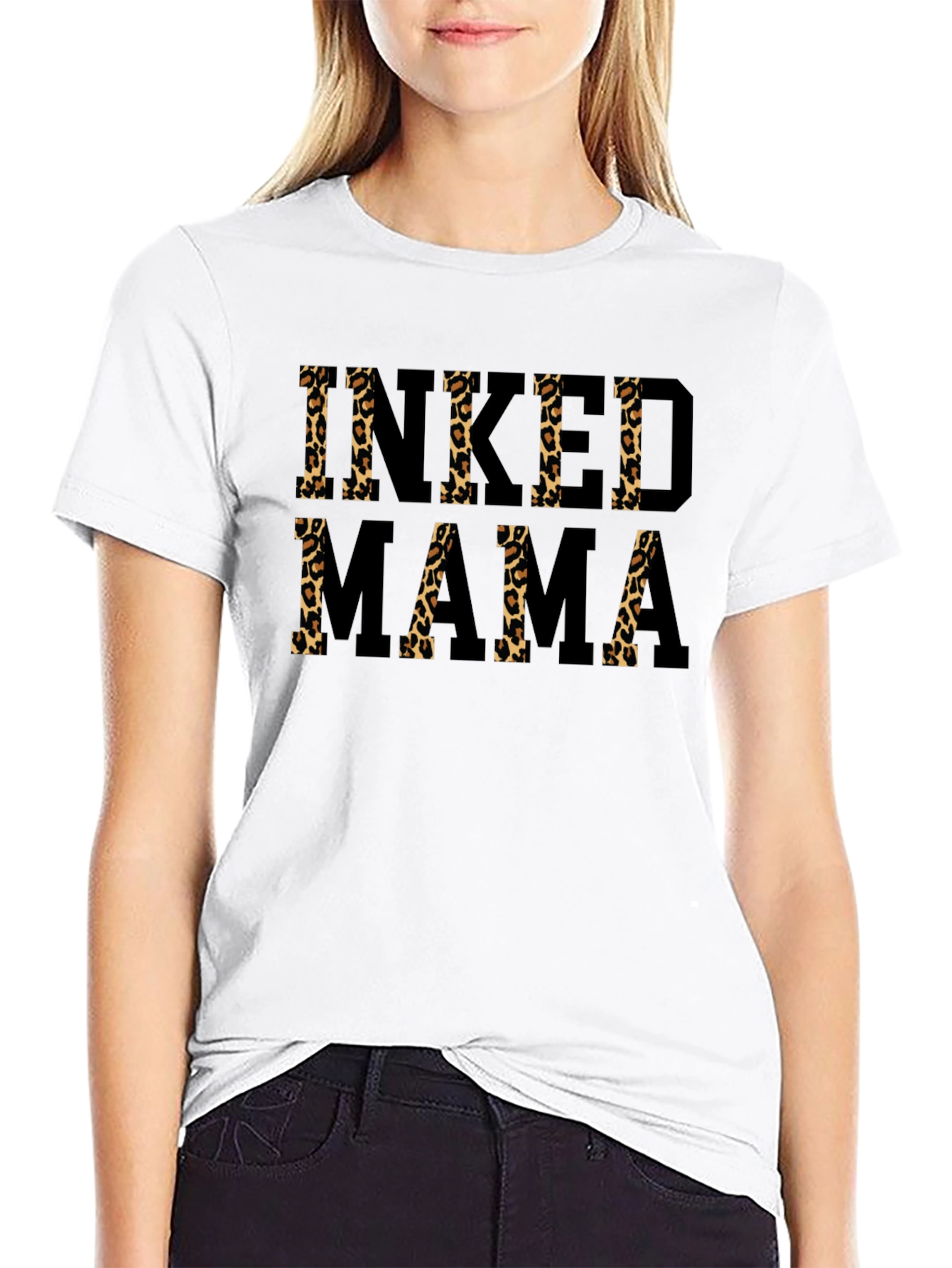 Inked Mama Leopard Print T-Shirt - Trendy Womens Tee