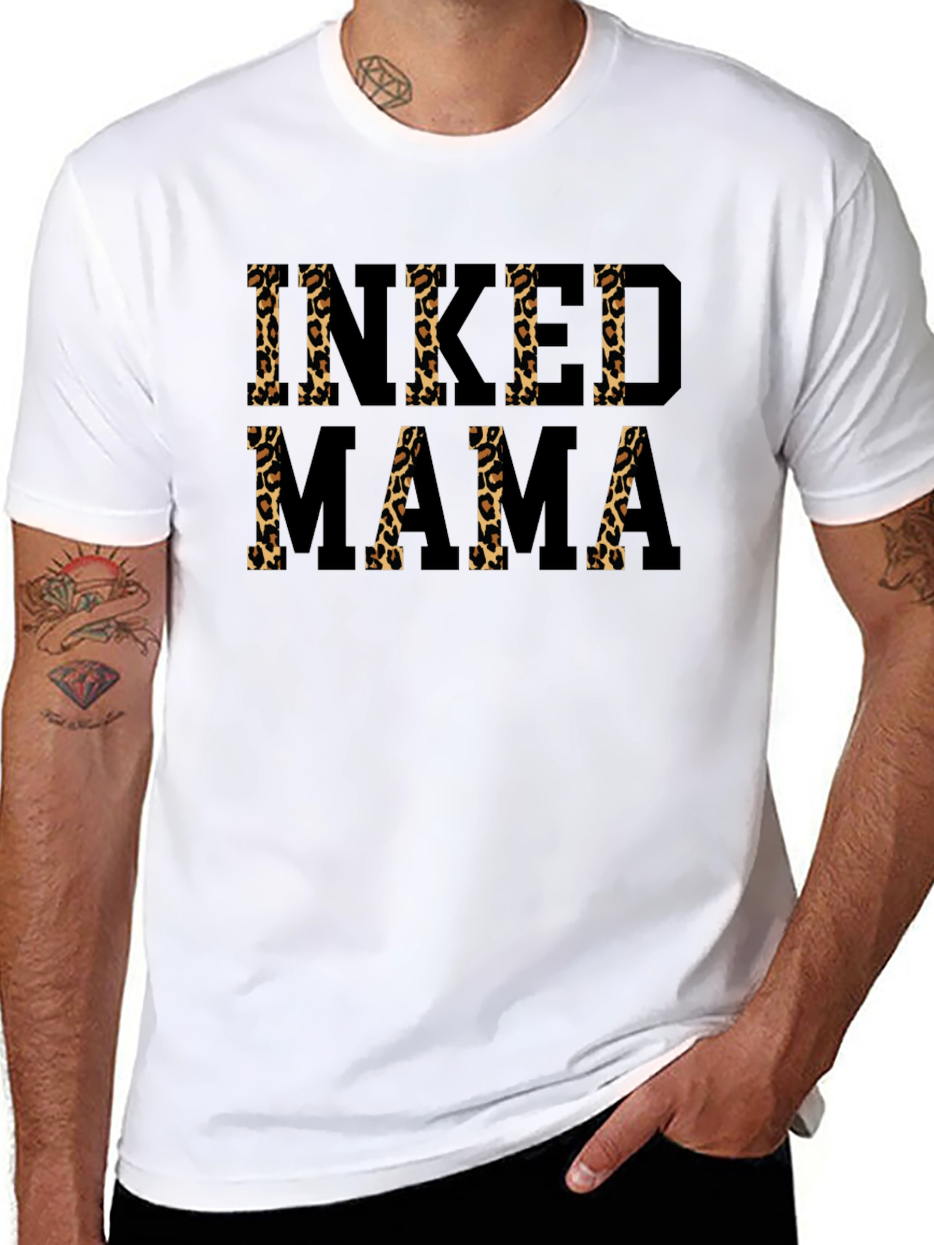 Inked Mama Leopard Print T-Shirt - Trendy Womens Tee