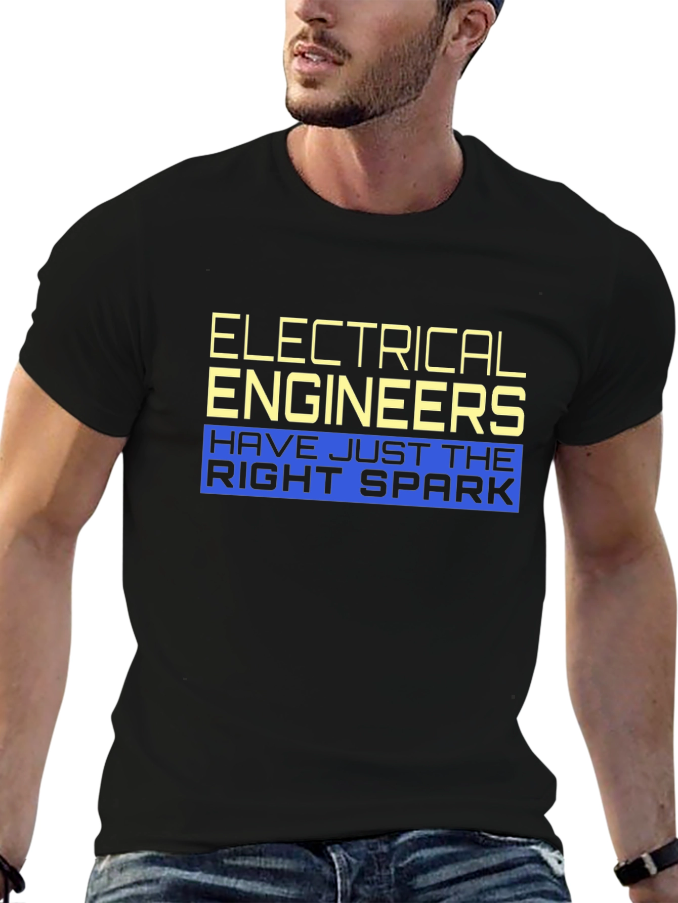Electrical Engineers Right Spark Black T-Shirt