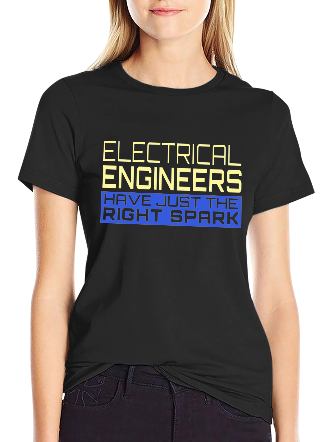 Electrical Engineers Right Spark Black T-Shirt