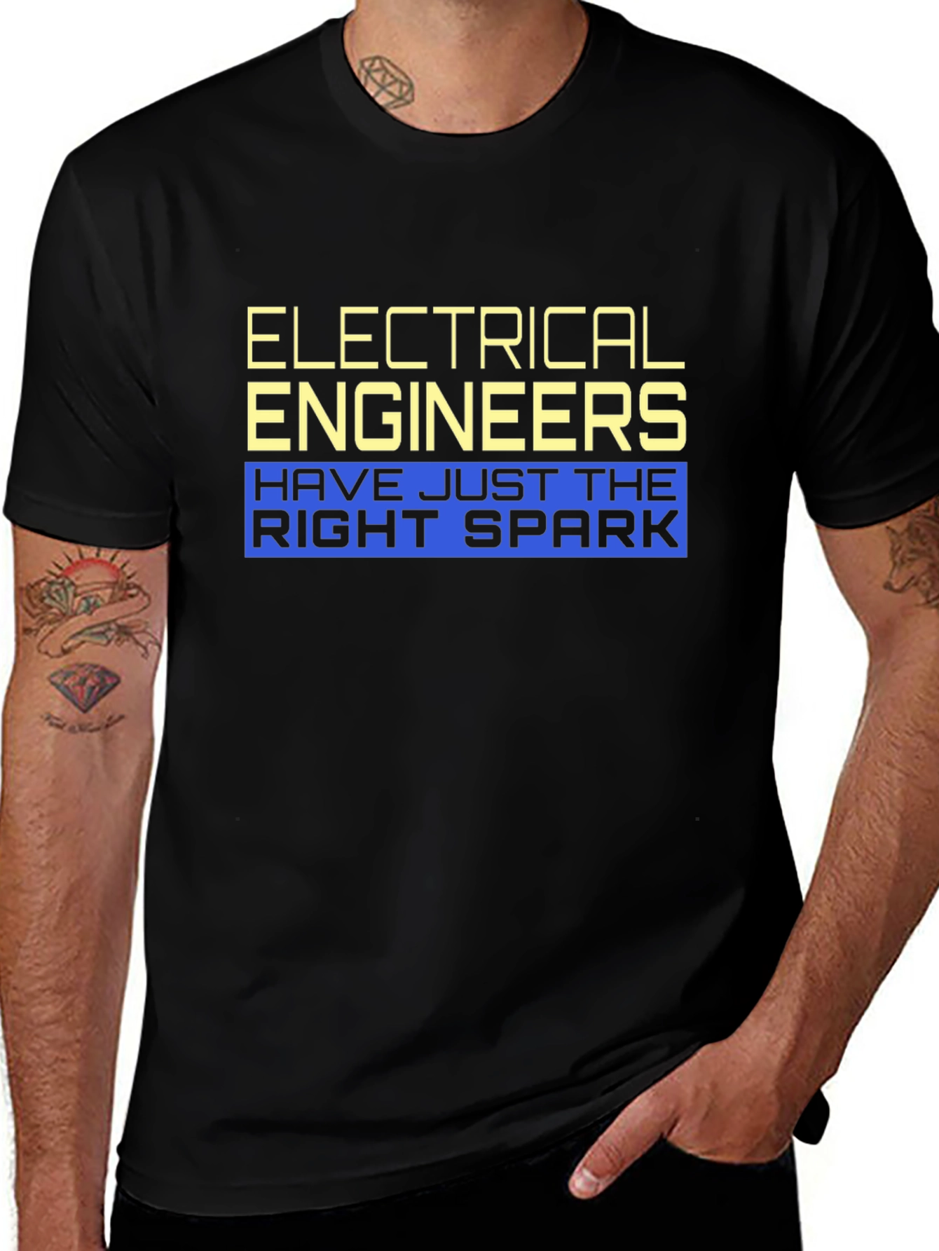 Electrical Engineers Right Spark Black T-Shirt
