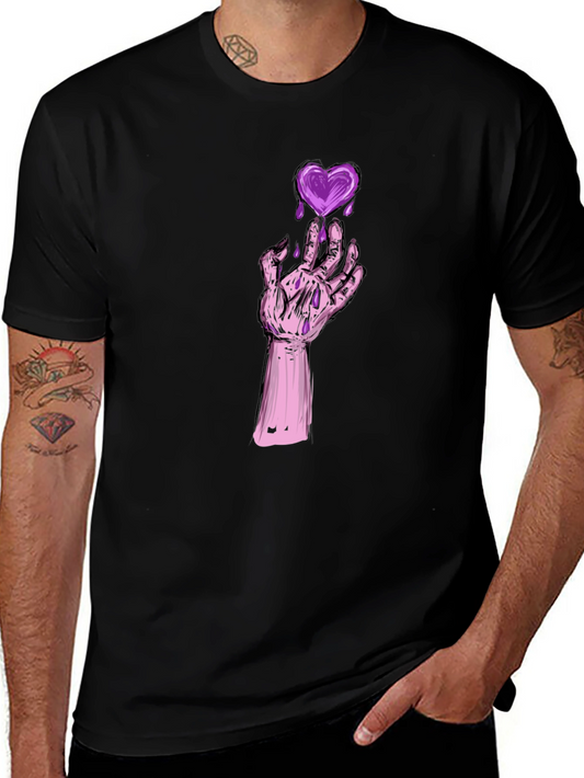 Heart Graphic Tee - Gothic Style Black