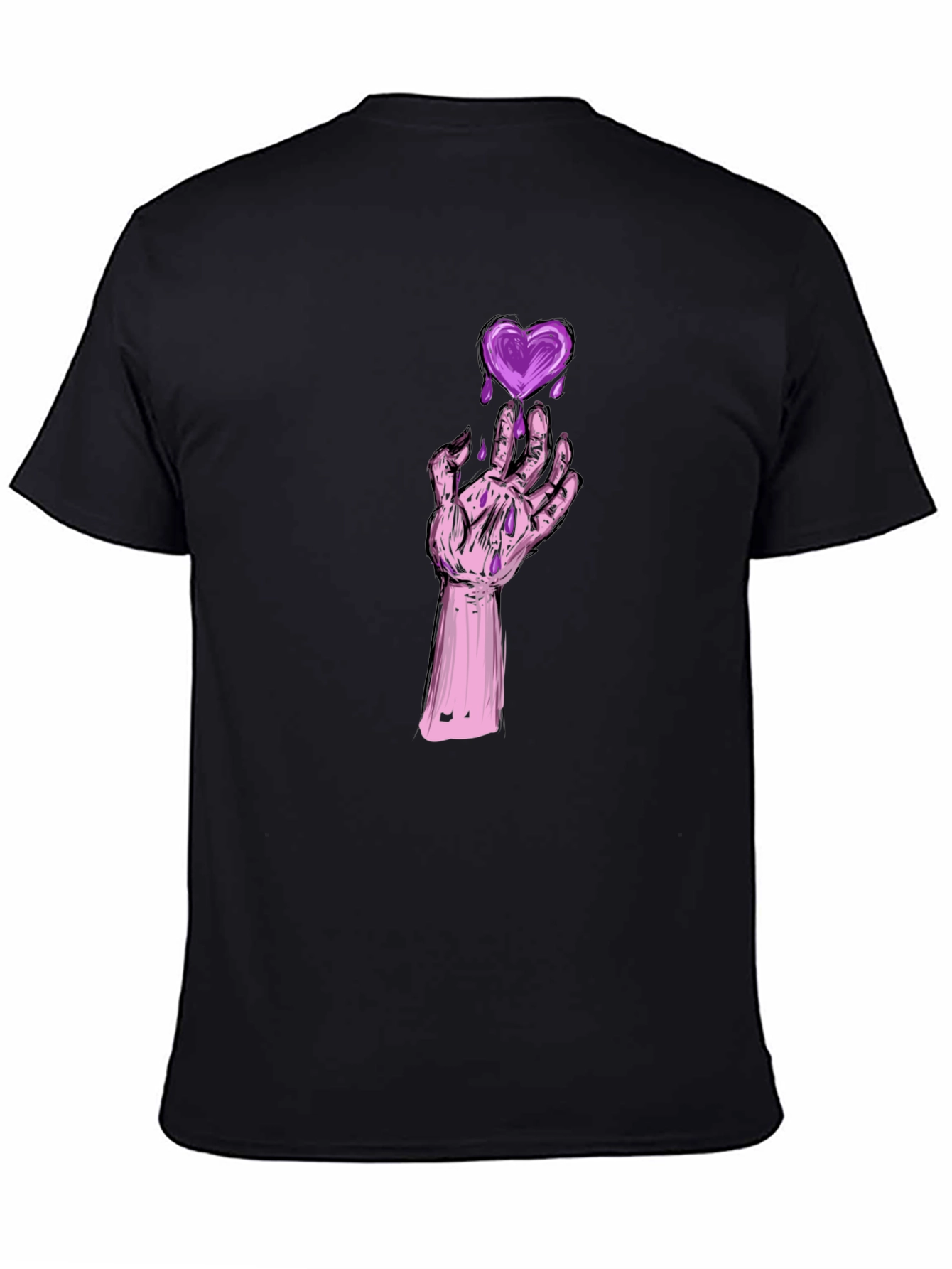 Heart Graphic Tee - Gothic Style Black