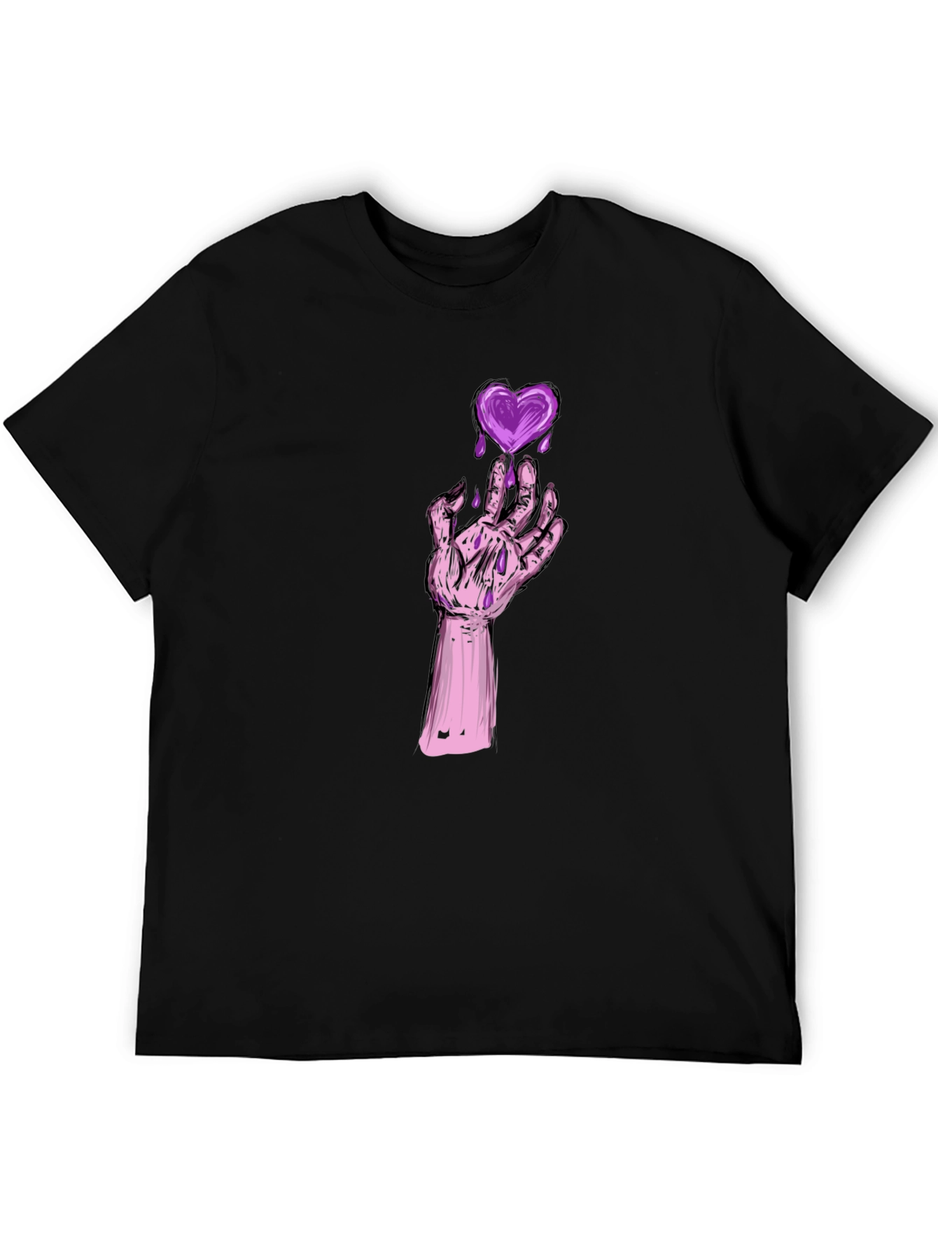 Heart Graphic Tee - Gothic Style Black