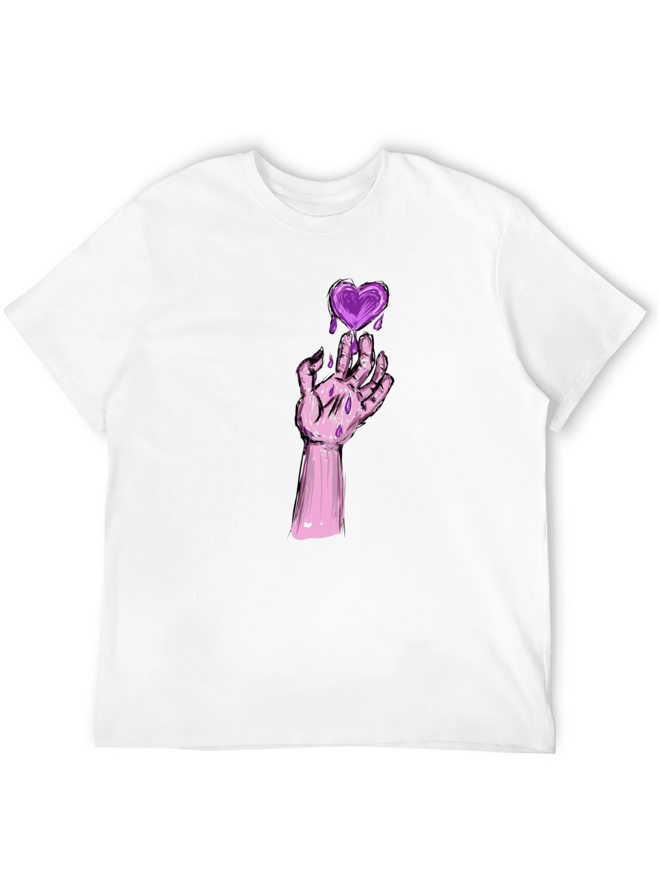 Heart Graphic Tee - Gothic Style Black