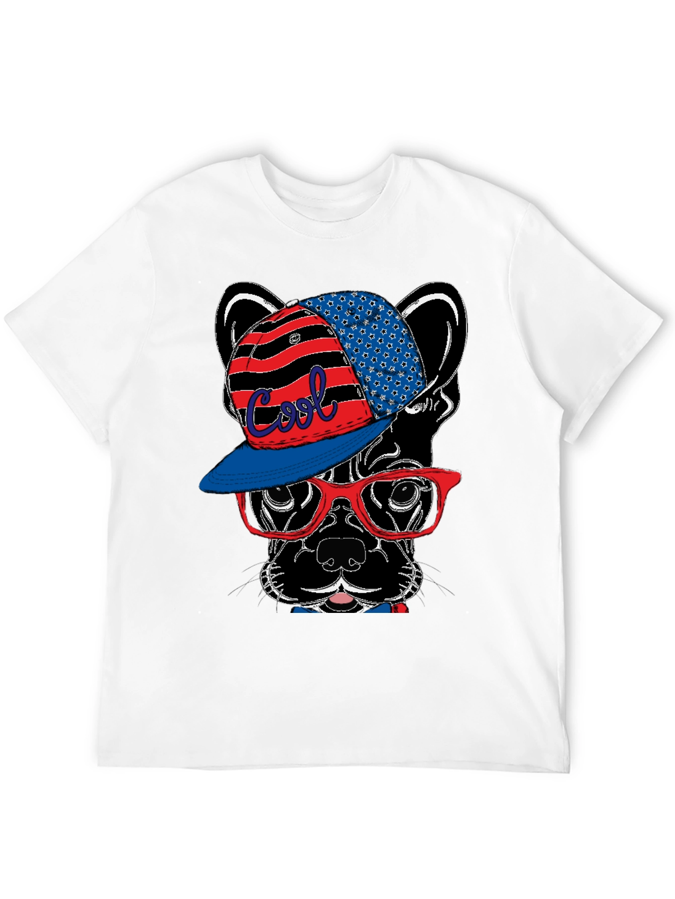 Cool Dog Graphic Tee - Patriotic Style