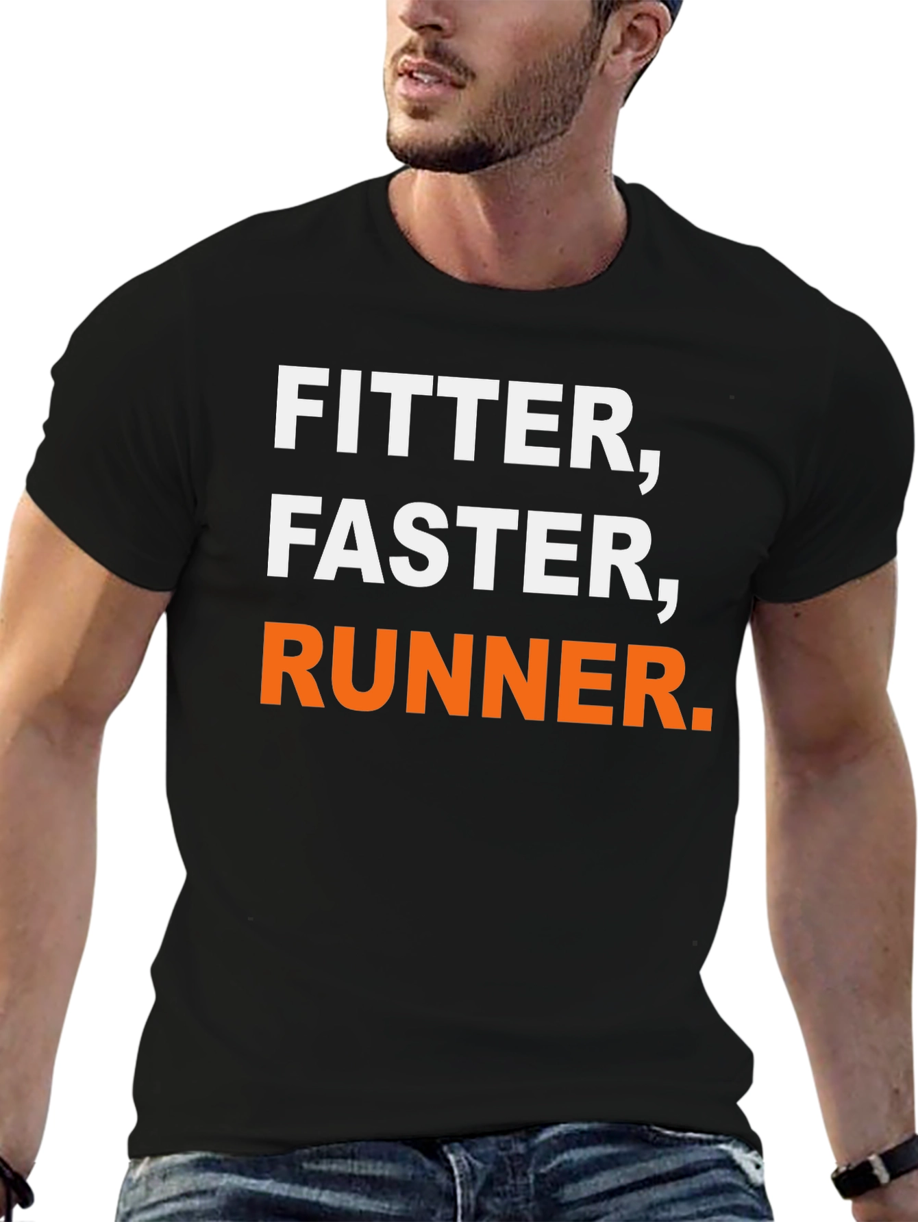 Fitter Faster Runner Black Graphic T-Shirt