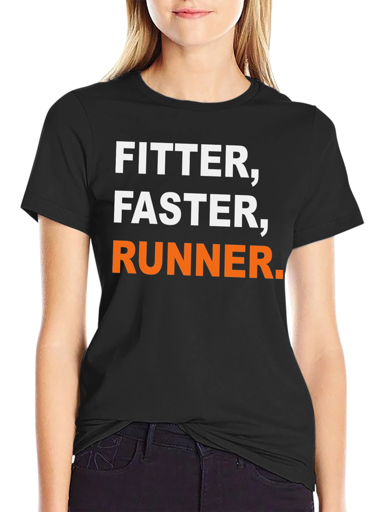 Fitter Faster Runner Black Graphic T-Shirt