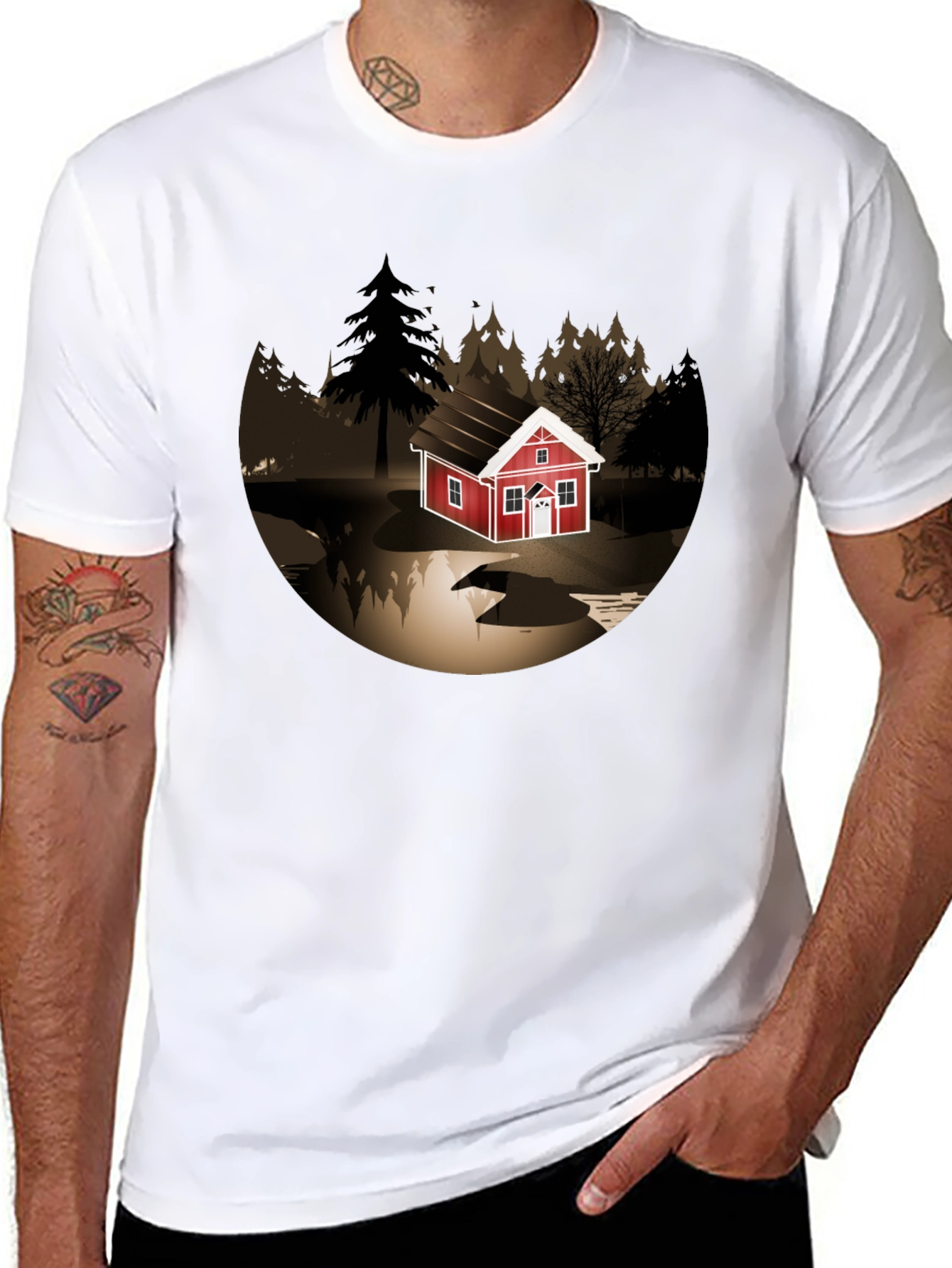 Cabin Lake Graphic Tee - Stylish Comfort