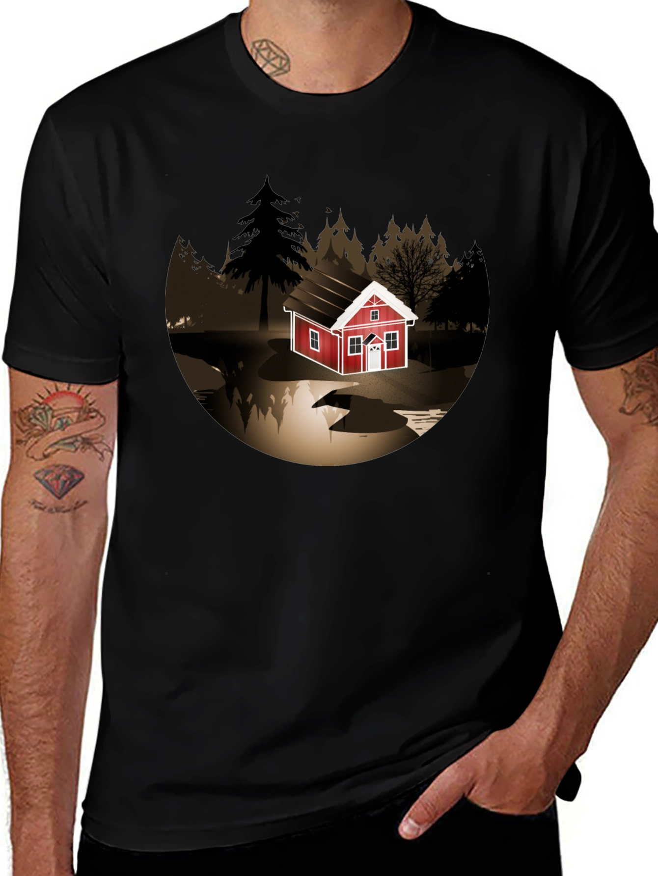 Cabin Lake Graphic Tee - Stylish Comfort