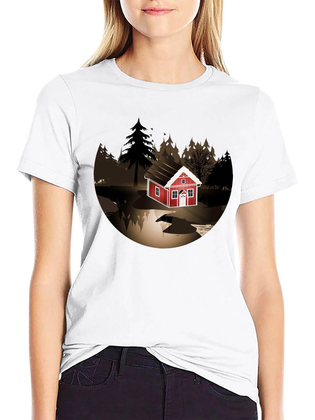 Cabin Lake Graphic Tee - Stylish Comfort