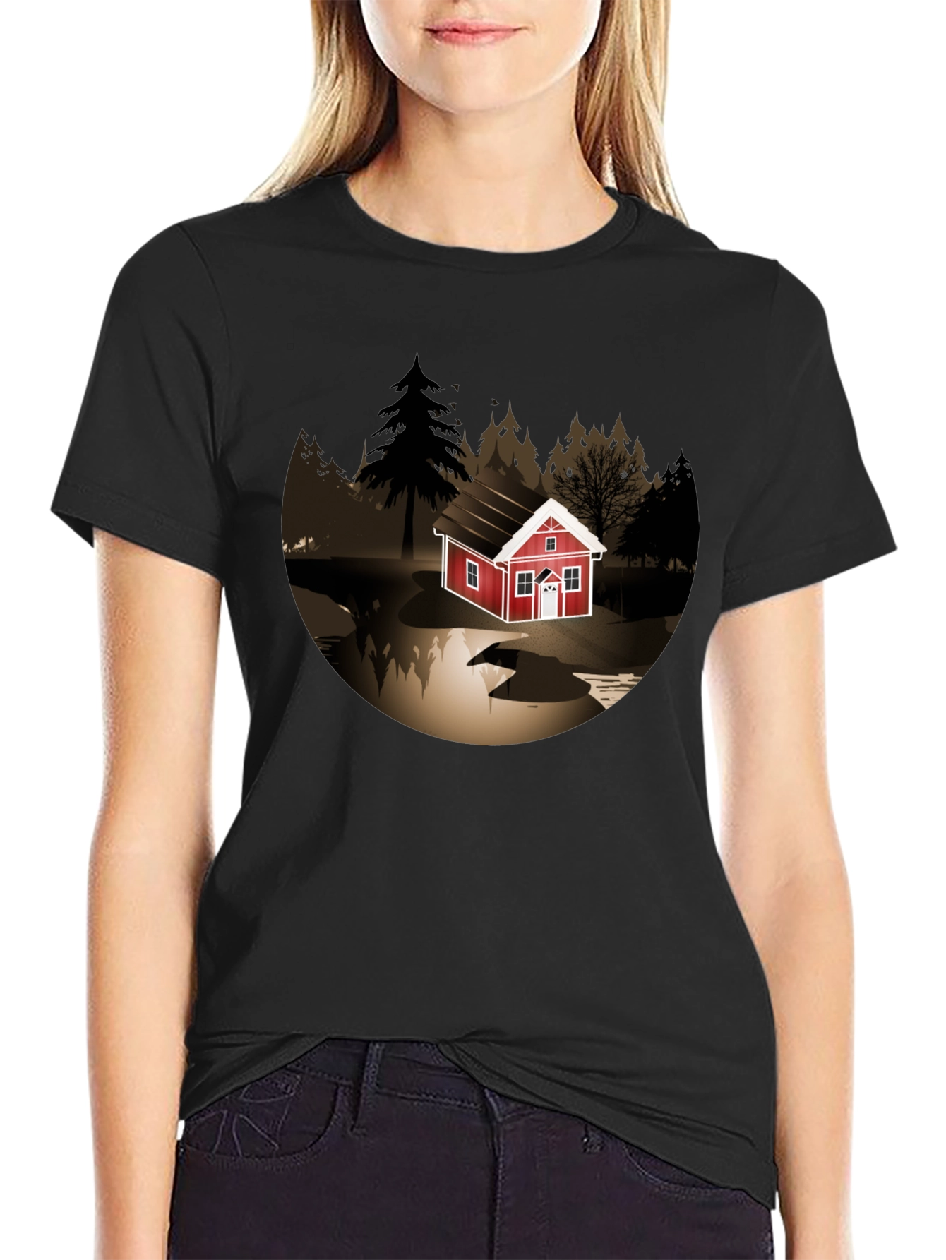 Cabin Lake Graphic Tee - Stylish Comfort