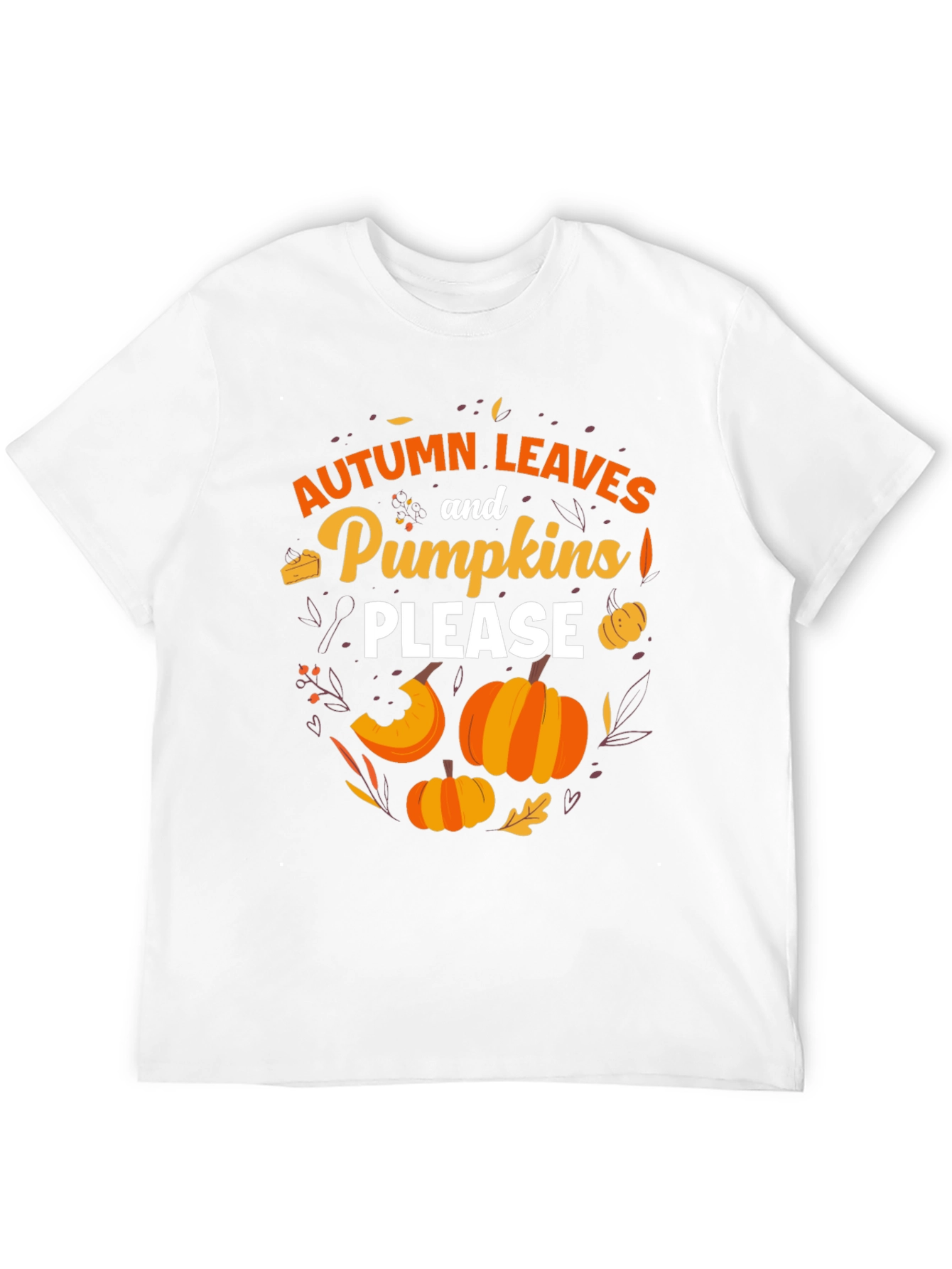 Autumn Leaves and Pumpkins Please T-Shirt