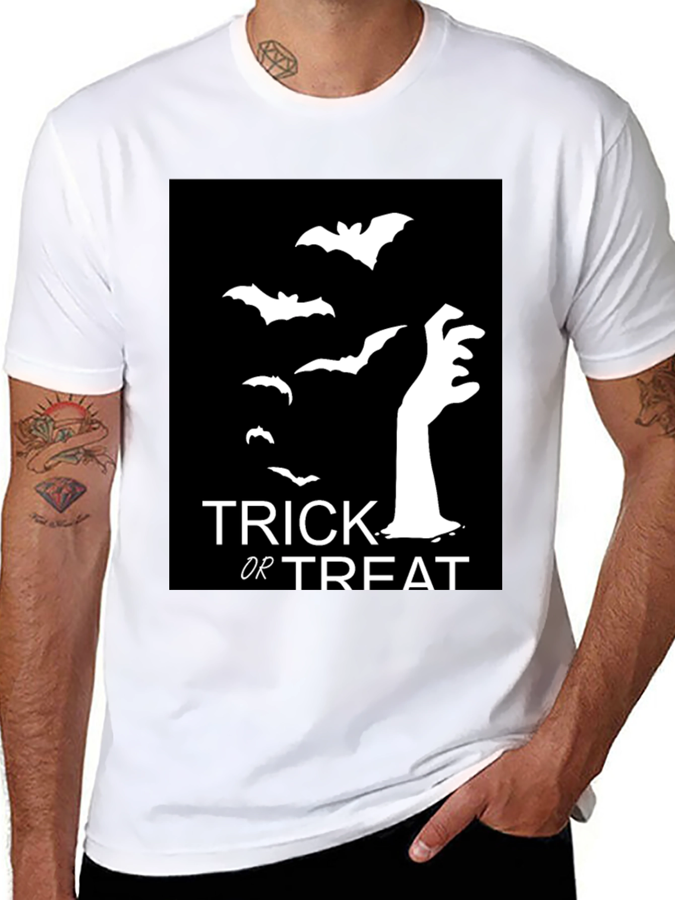 Halloween Trick or Treat Bats Graphic Tee