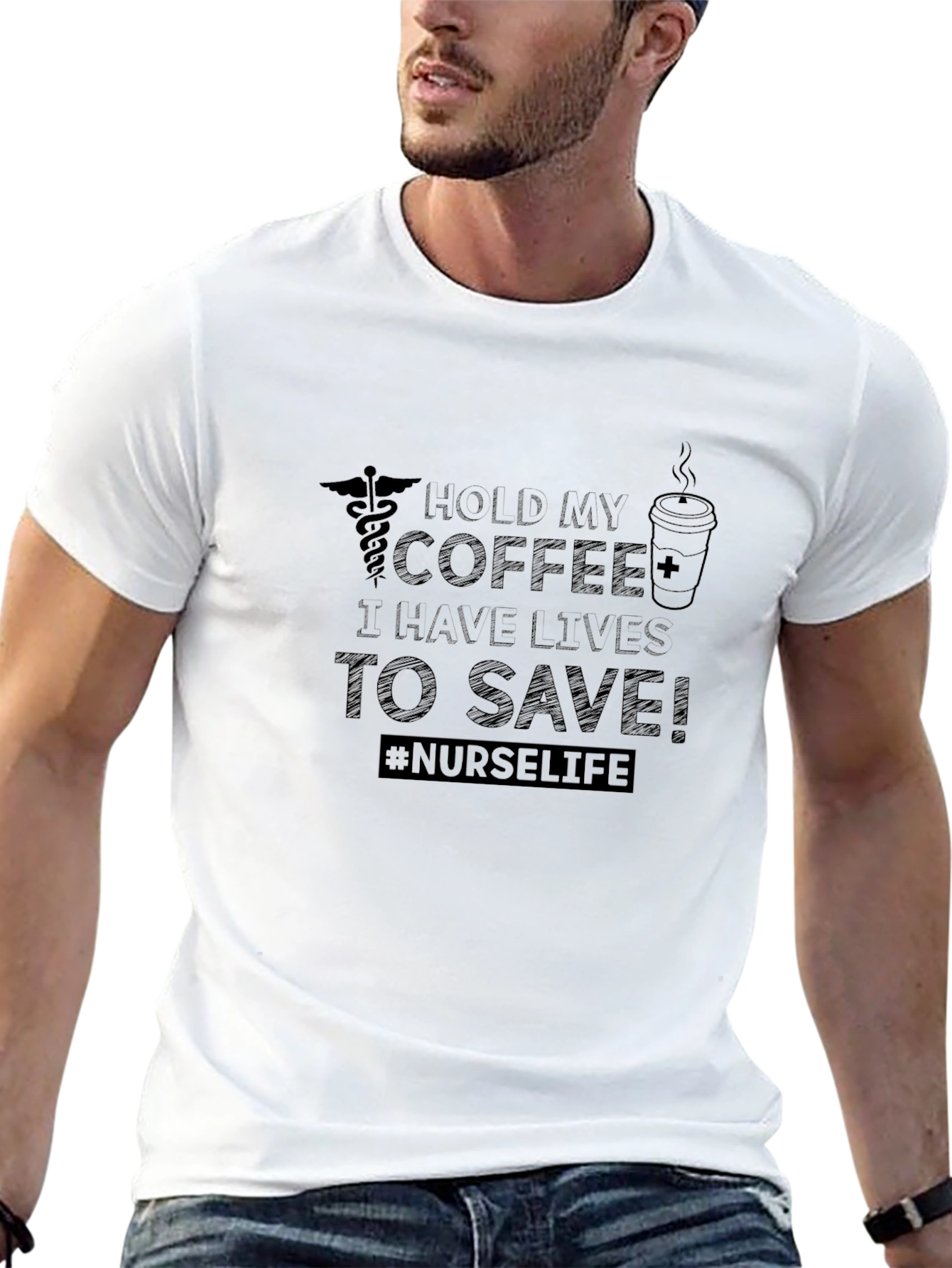 Nurse Life T-Shirt - Hold My Coffee Save Lives