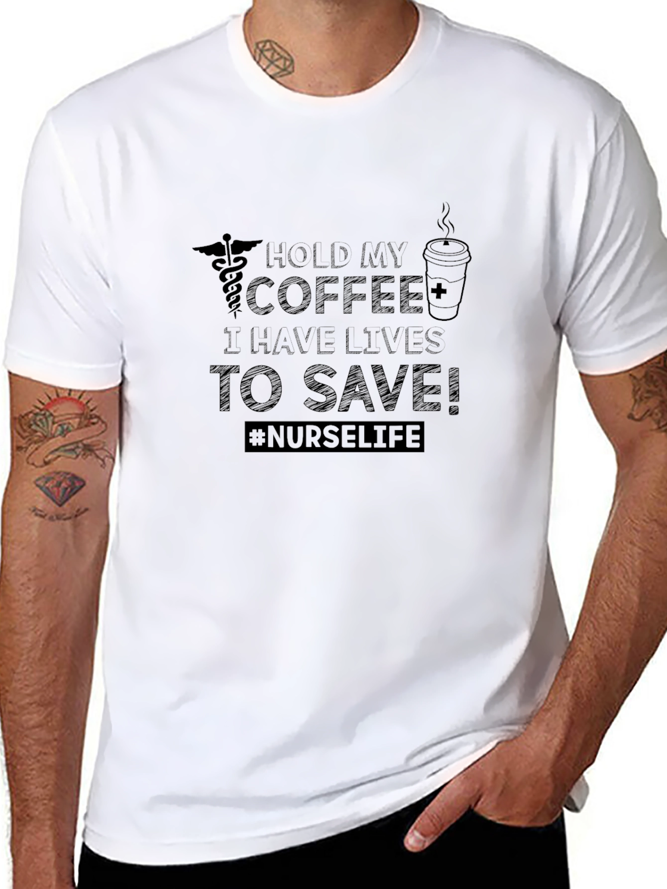 Nurse Life T-Shirt - Hold My Coffee Save Lives