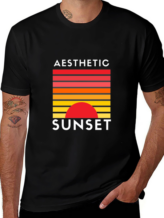 Aesthetic Sunset Graphic Tee - Retro Style