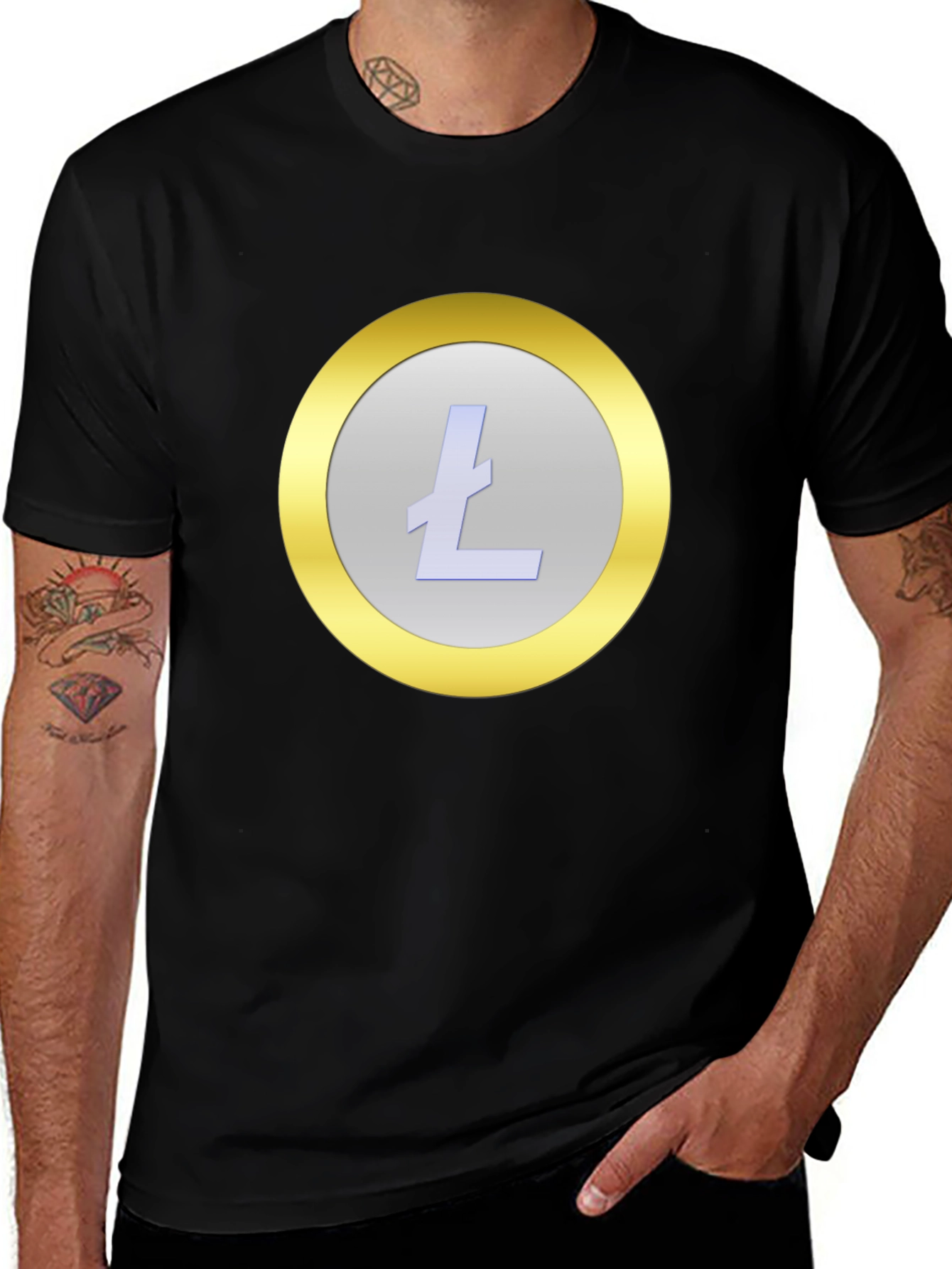 Litecoin Crypto Graphic T-Shirt - Stylish Black Tee