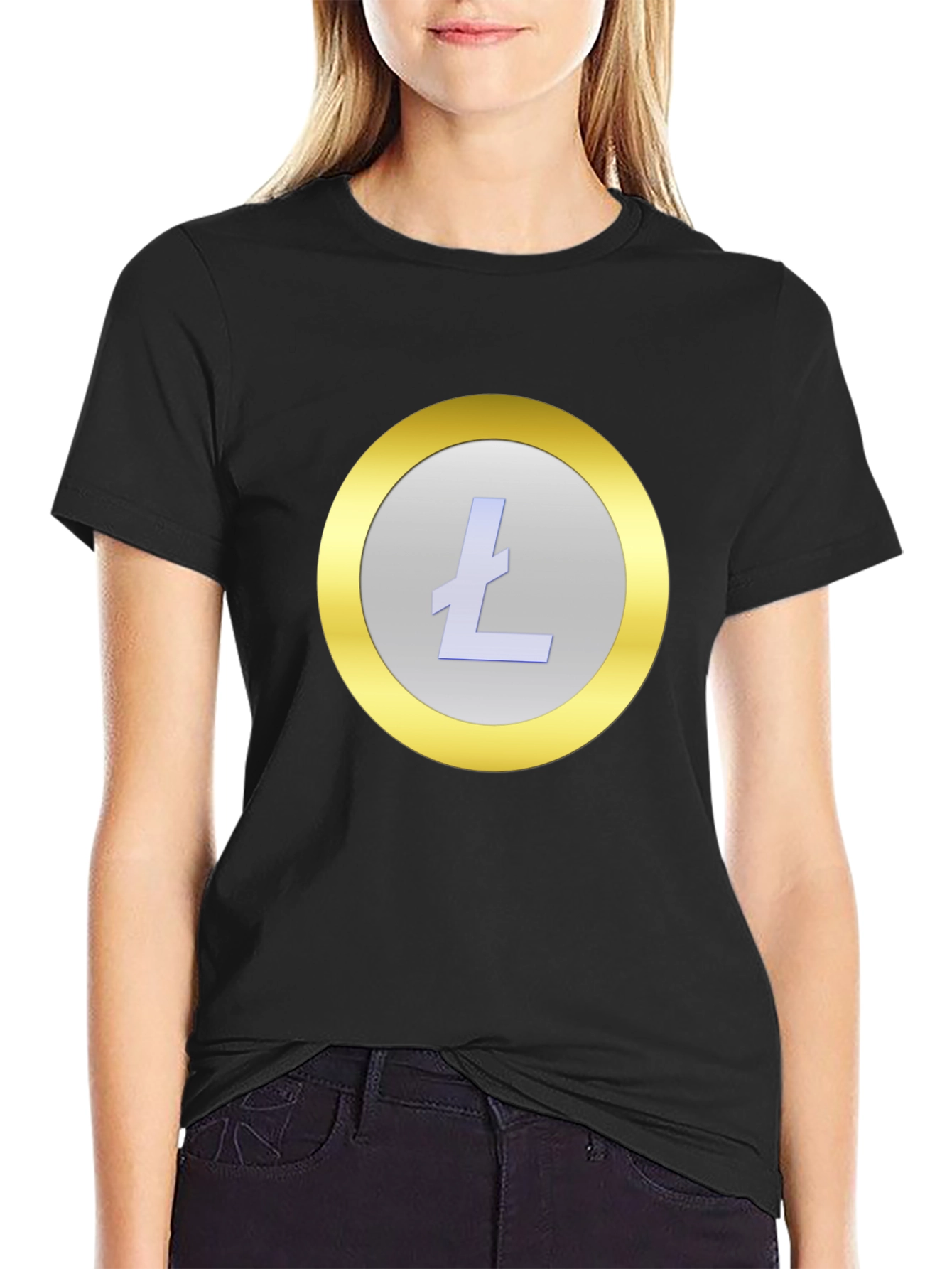 Litecoin Crypto Graphic T-Shirt - Stylish Black Tee