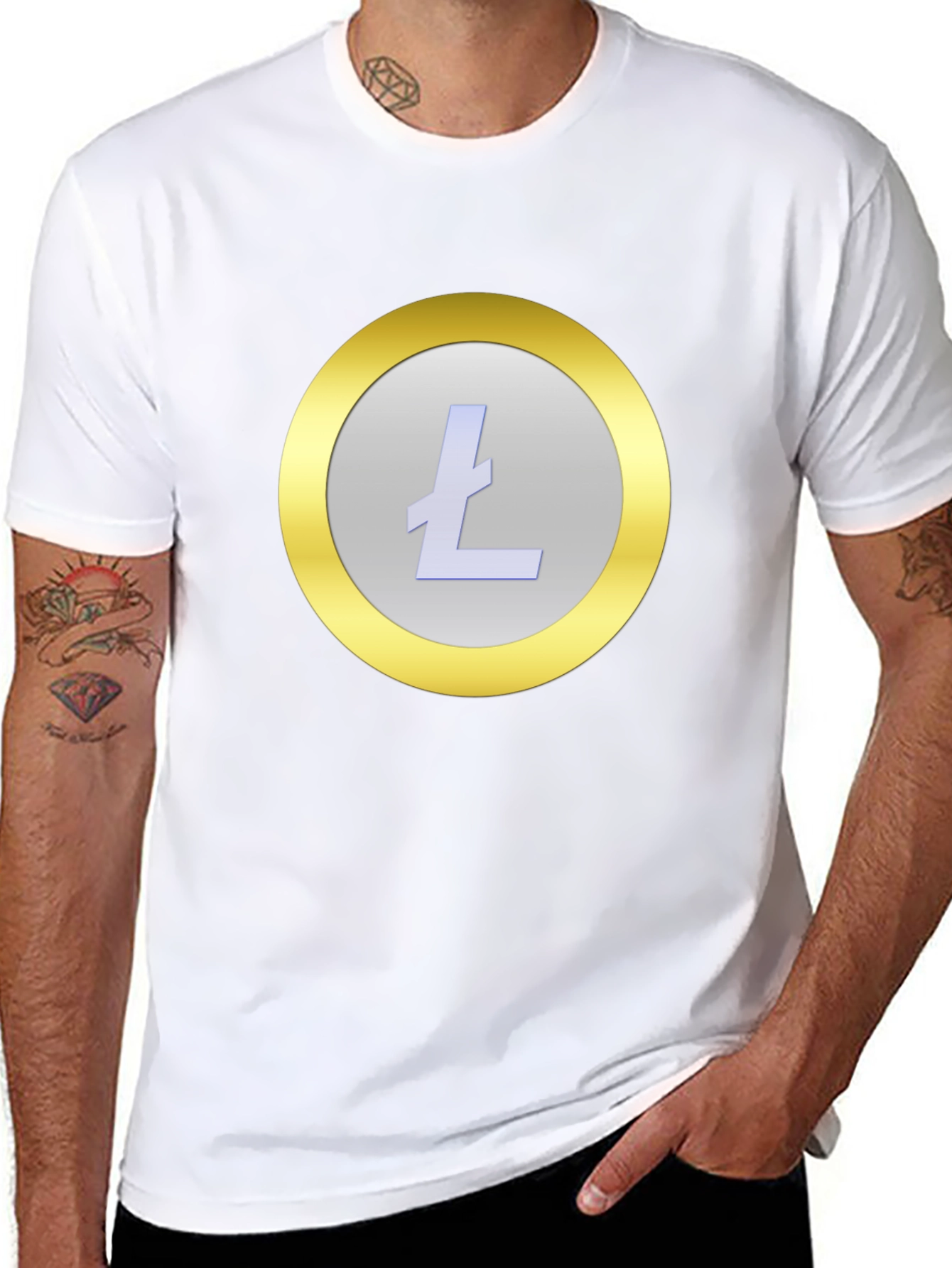 Litecoin Crypto Graphic T-Shirt - Stylish Black Tee