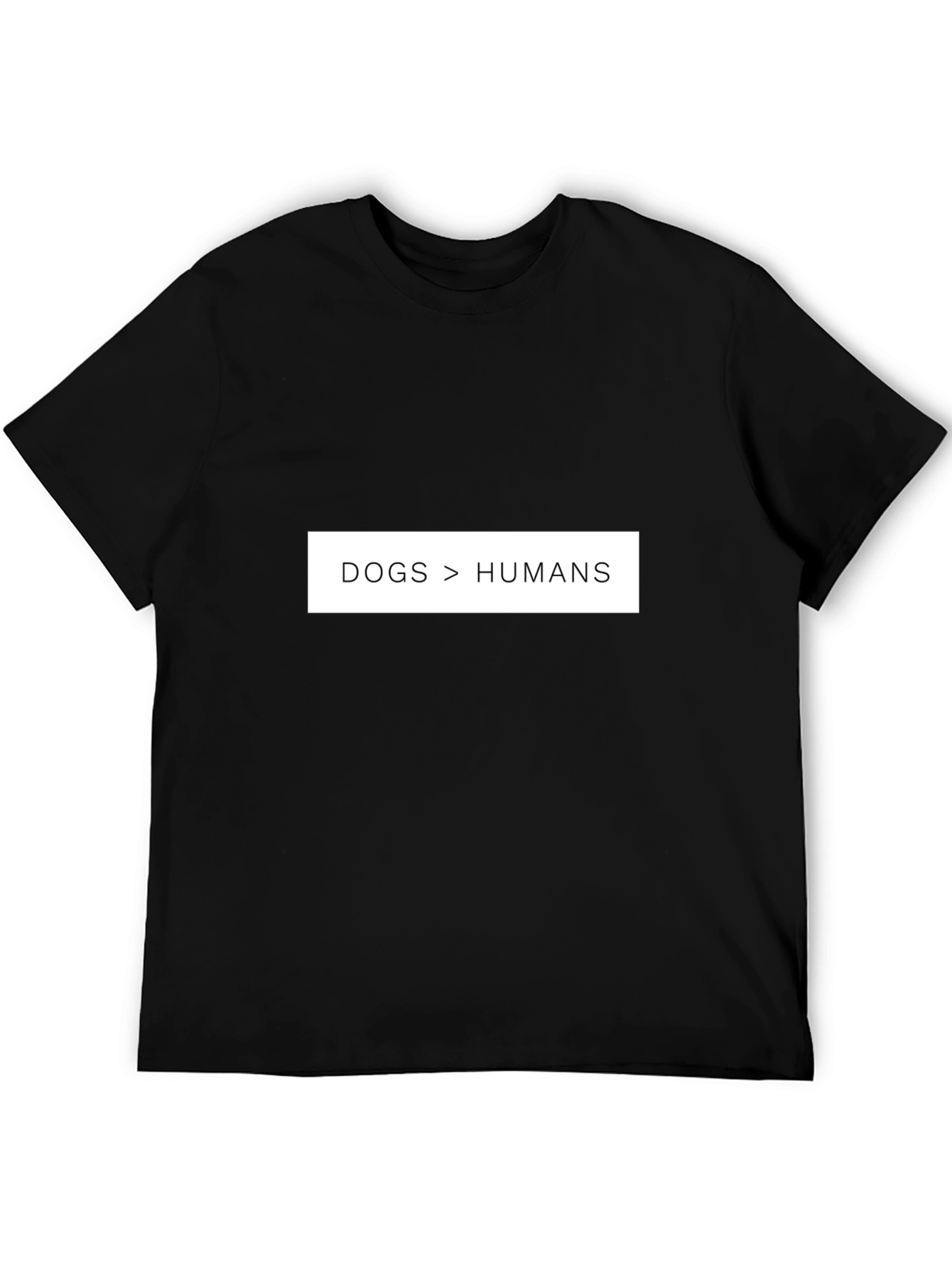 Dogs > Humans Graphic Tee - Black Cotton T-Shirt