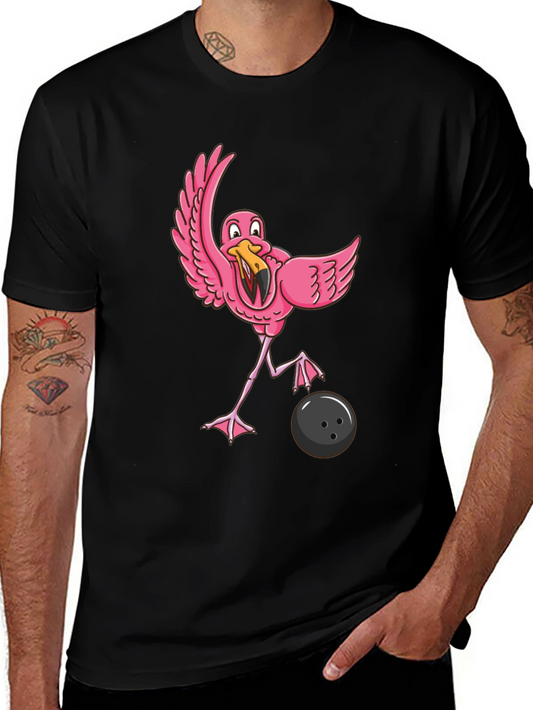 Flamingo Bowling Black T-Shirt