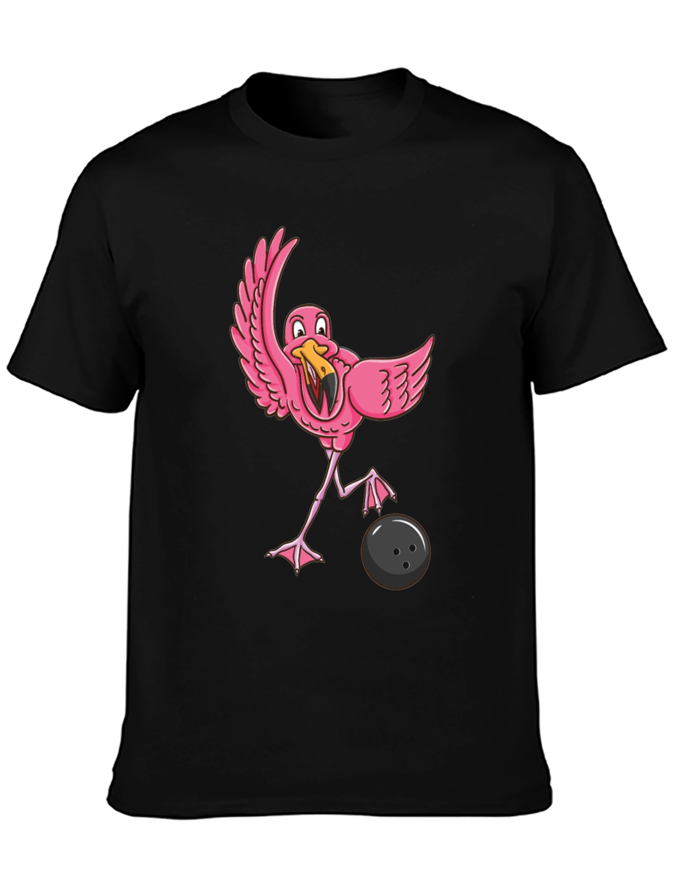 Flamingo Bowling Black T-Shirt