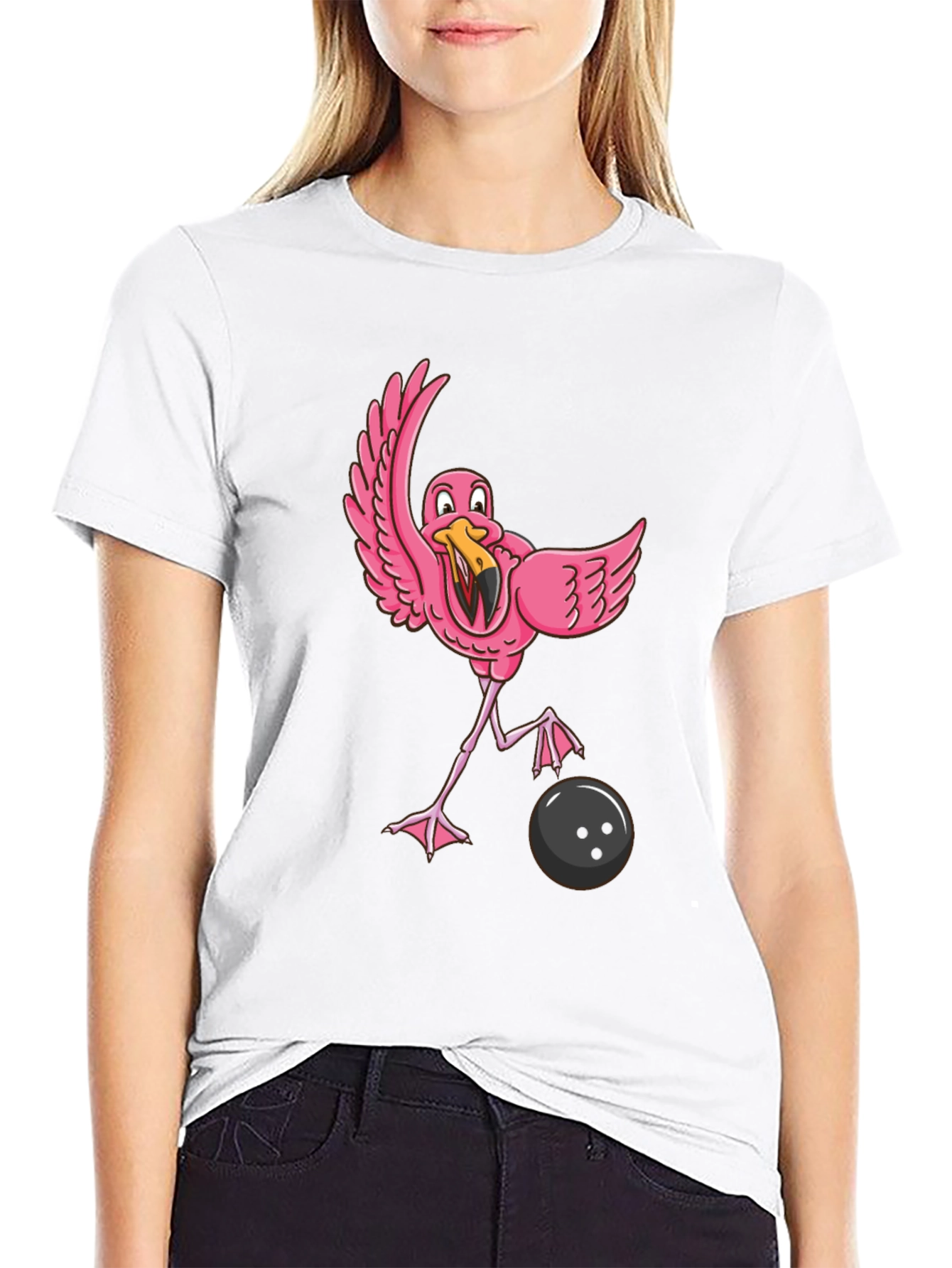Flamingo Bowling Black T-Shirt
