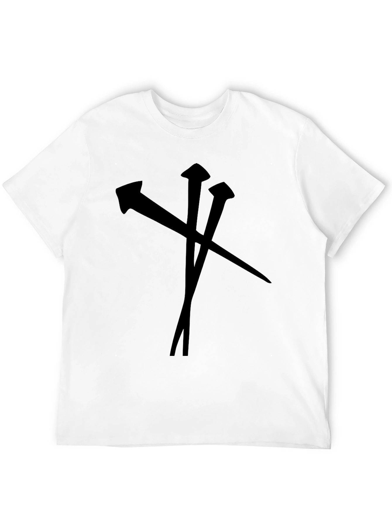 Black T-Shirt with Nail Graphic