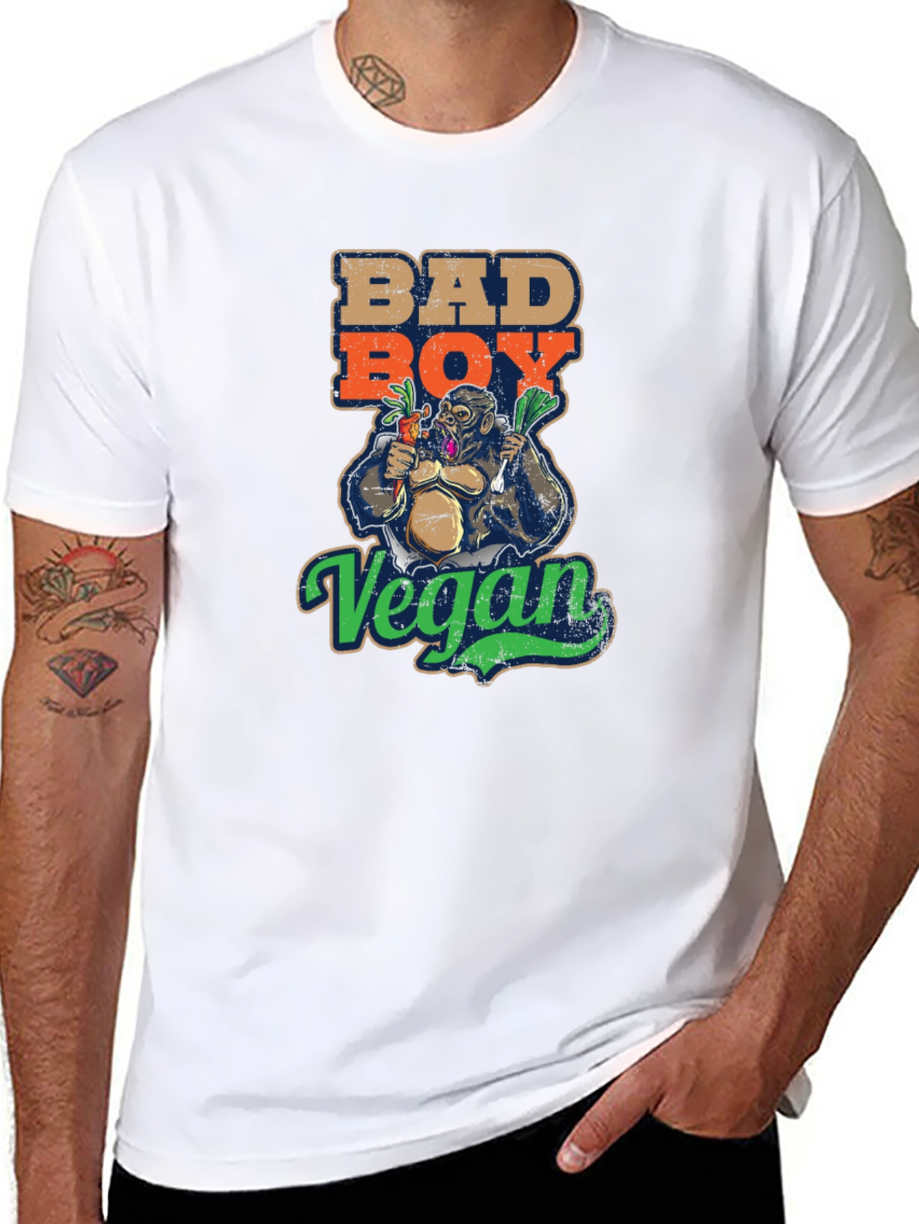 Bad Boy Vegan T-Shirt - Gorilla Graphic Tee