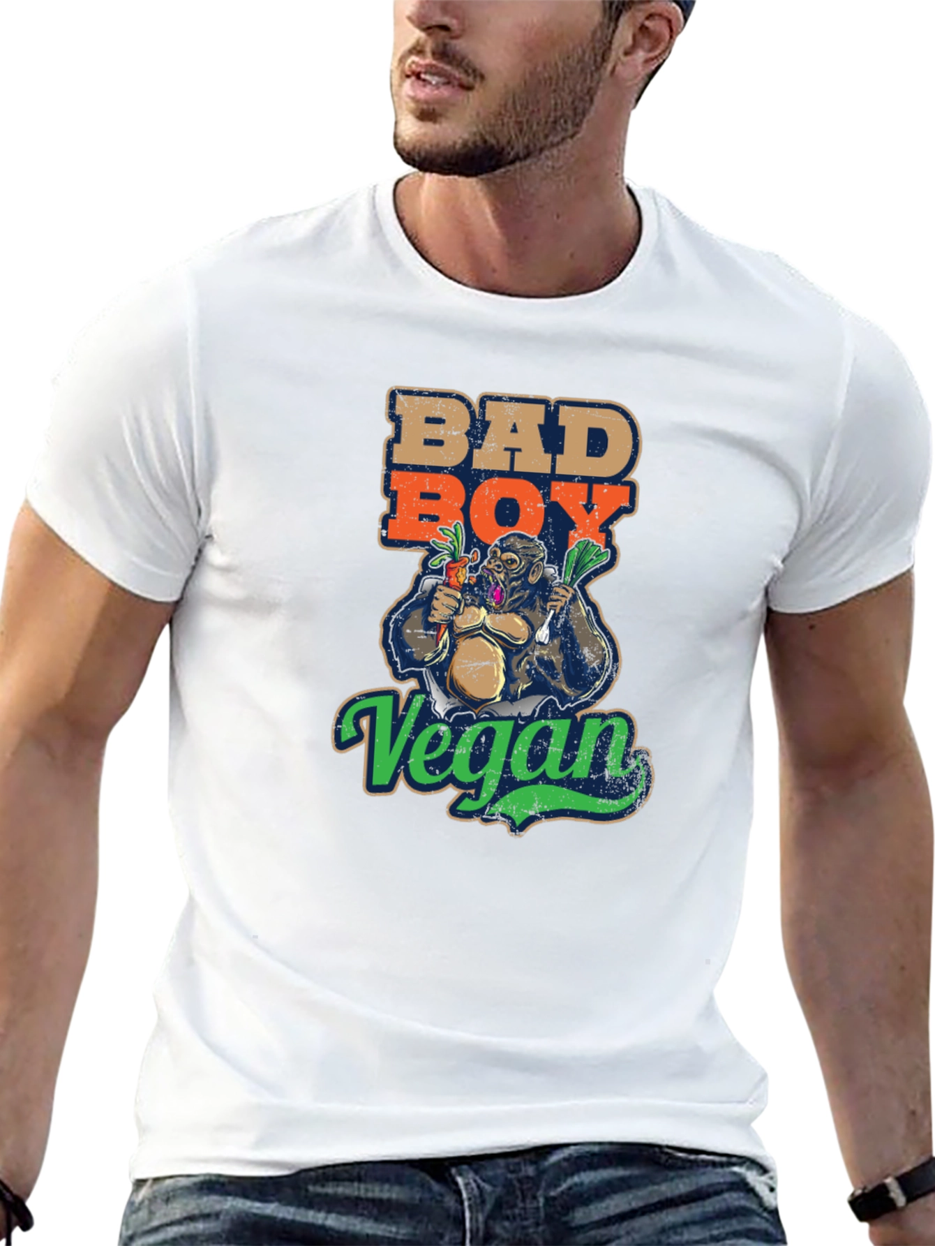 Bad Boy Vegan T-Shirt - Gorilla Graphic Tee