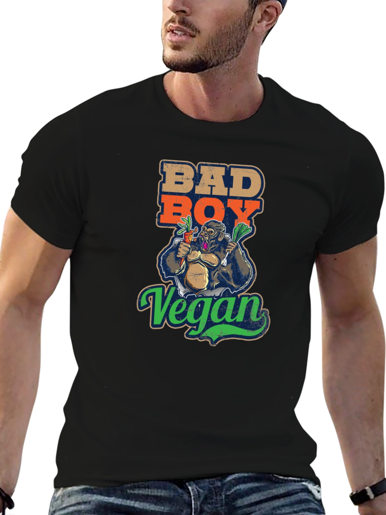 Bad Boy Vegan T-Shirt - Gorilla Graphic Tee